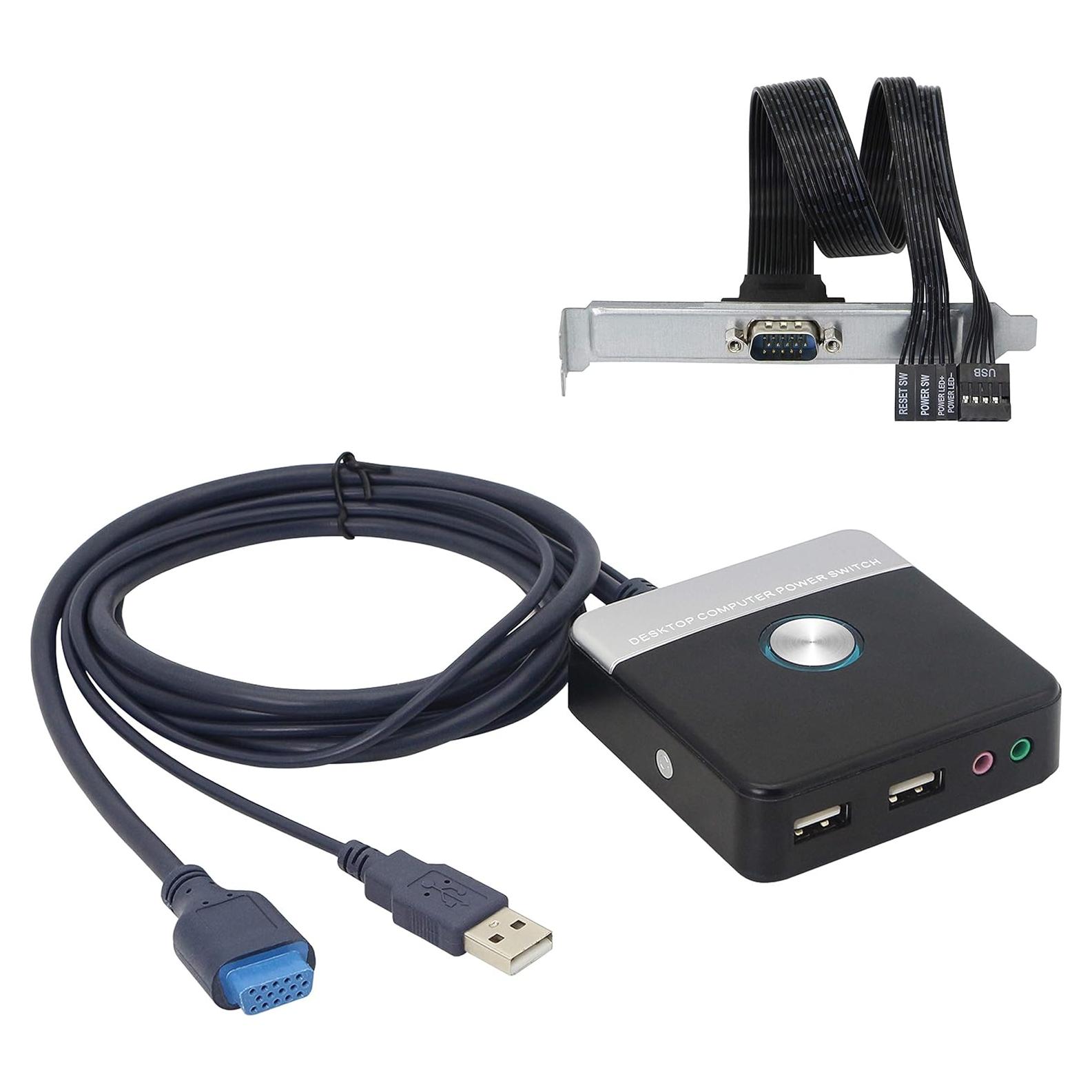 Interruptor de Escritorio GELRHONR con Puertos USB y Audio