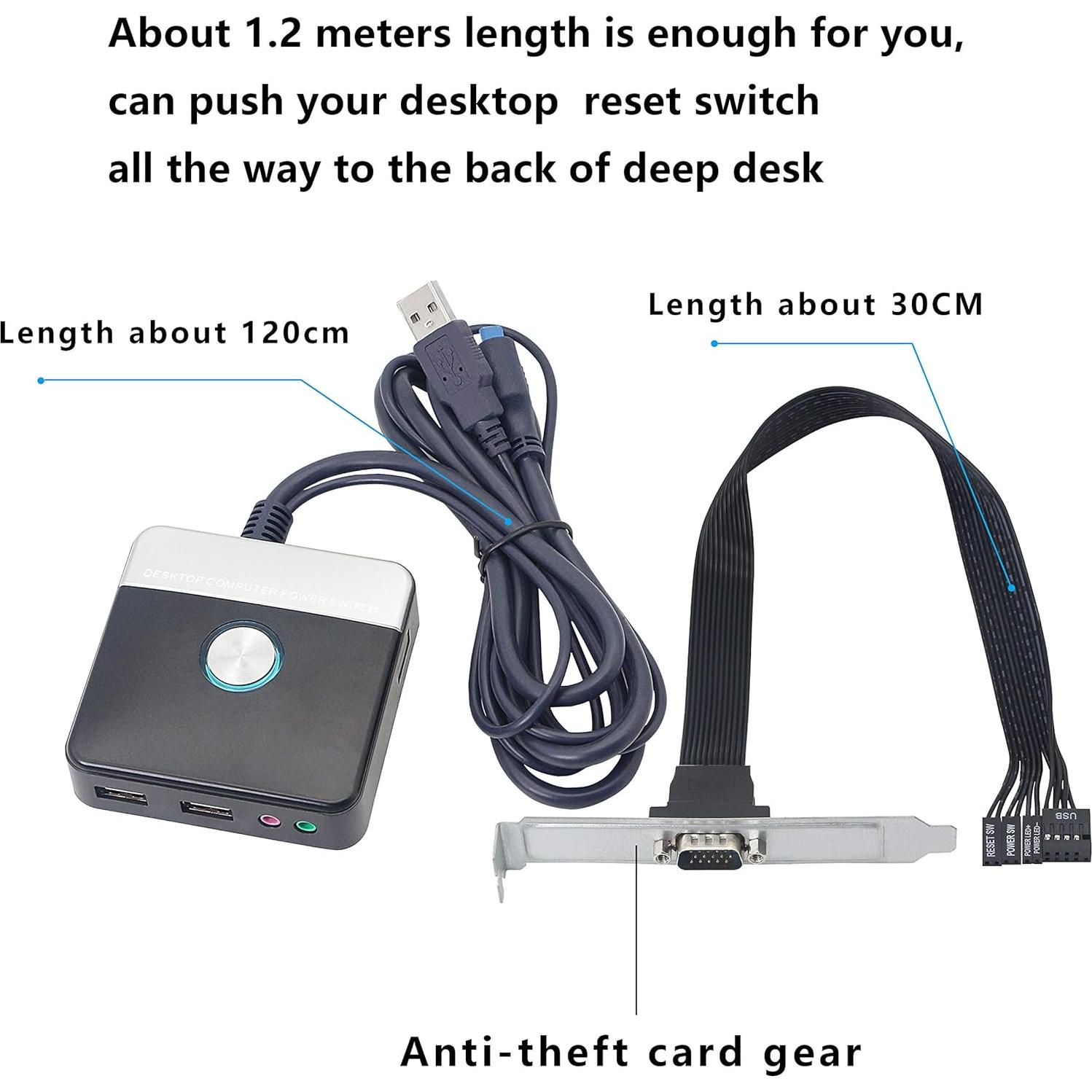 Interruptor de Escritorio GELRHONR con Puertos USB y Audio