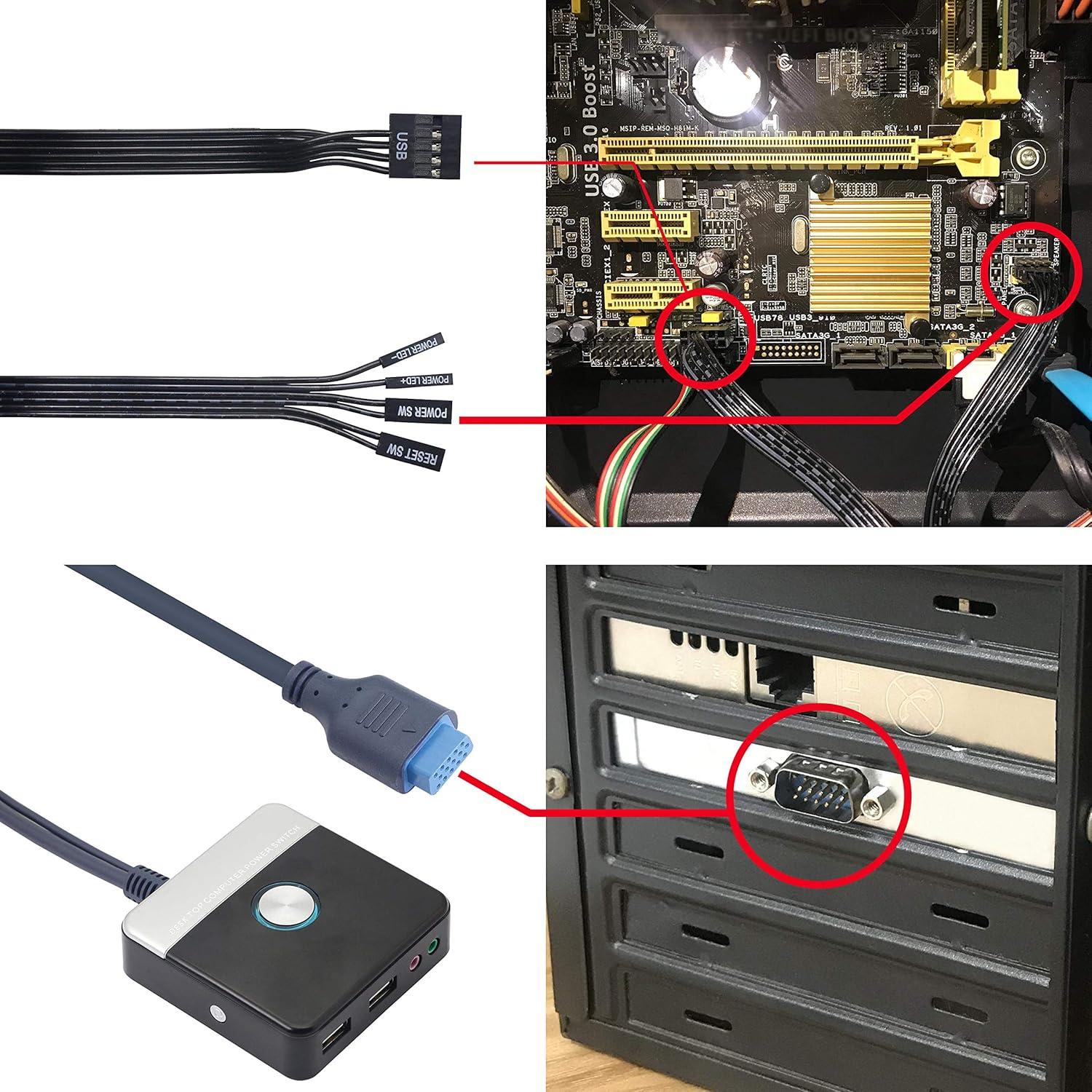 Interruptor de Escritorio GELRHONR con Puertos USB y Audio