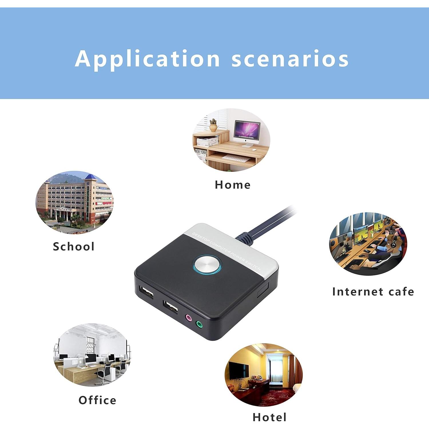 Interruptor de Escritorio GELRHONR con Puertos USB y Audio