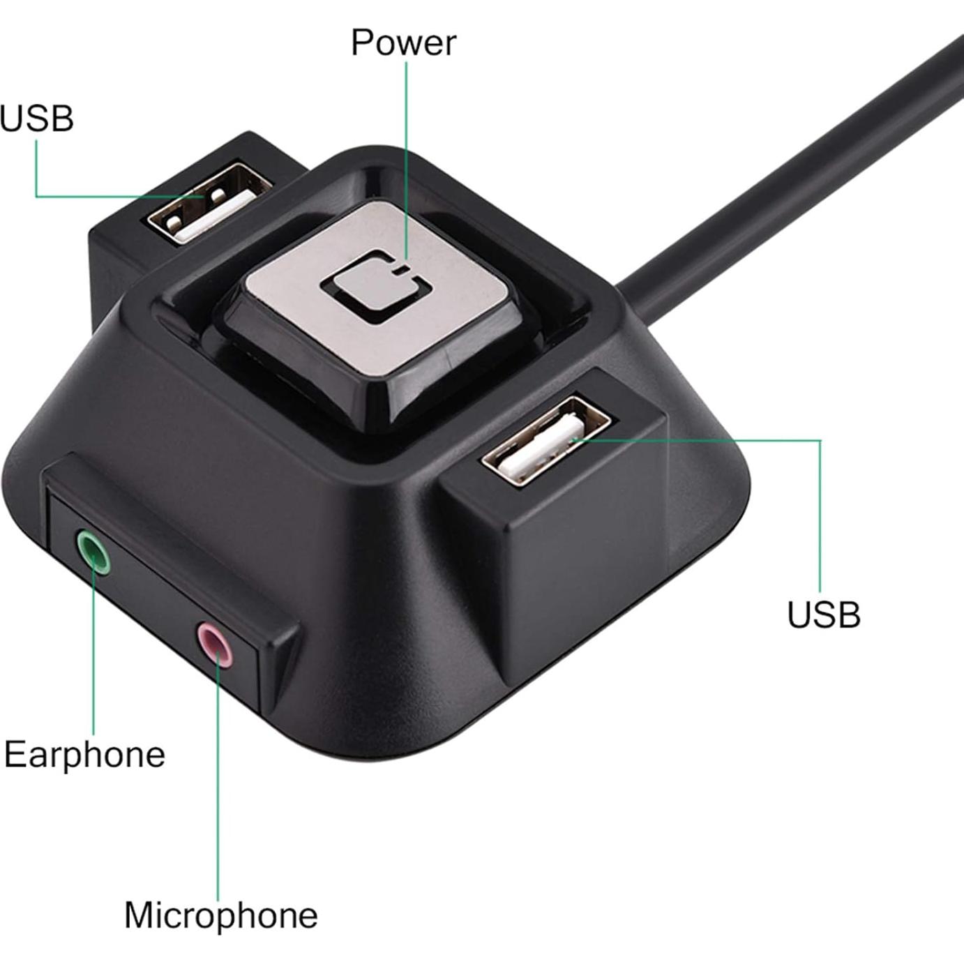 Interruptor de PC de escritorio SYH&AQYE, 1.55m, 2 USB, Audio