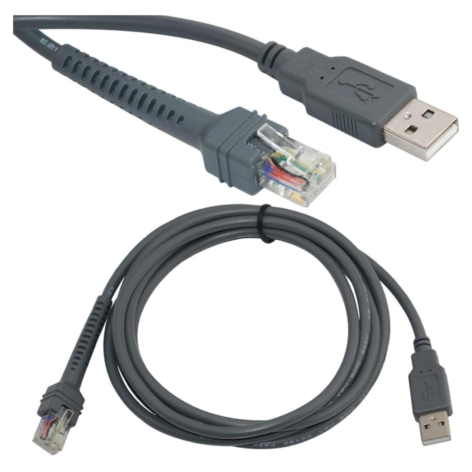 Cable USB a RJ45 KUJOBUY 2m para Escáneres de Código de Barras