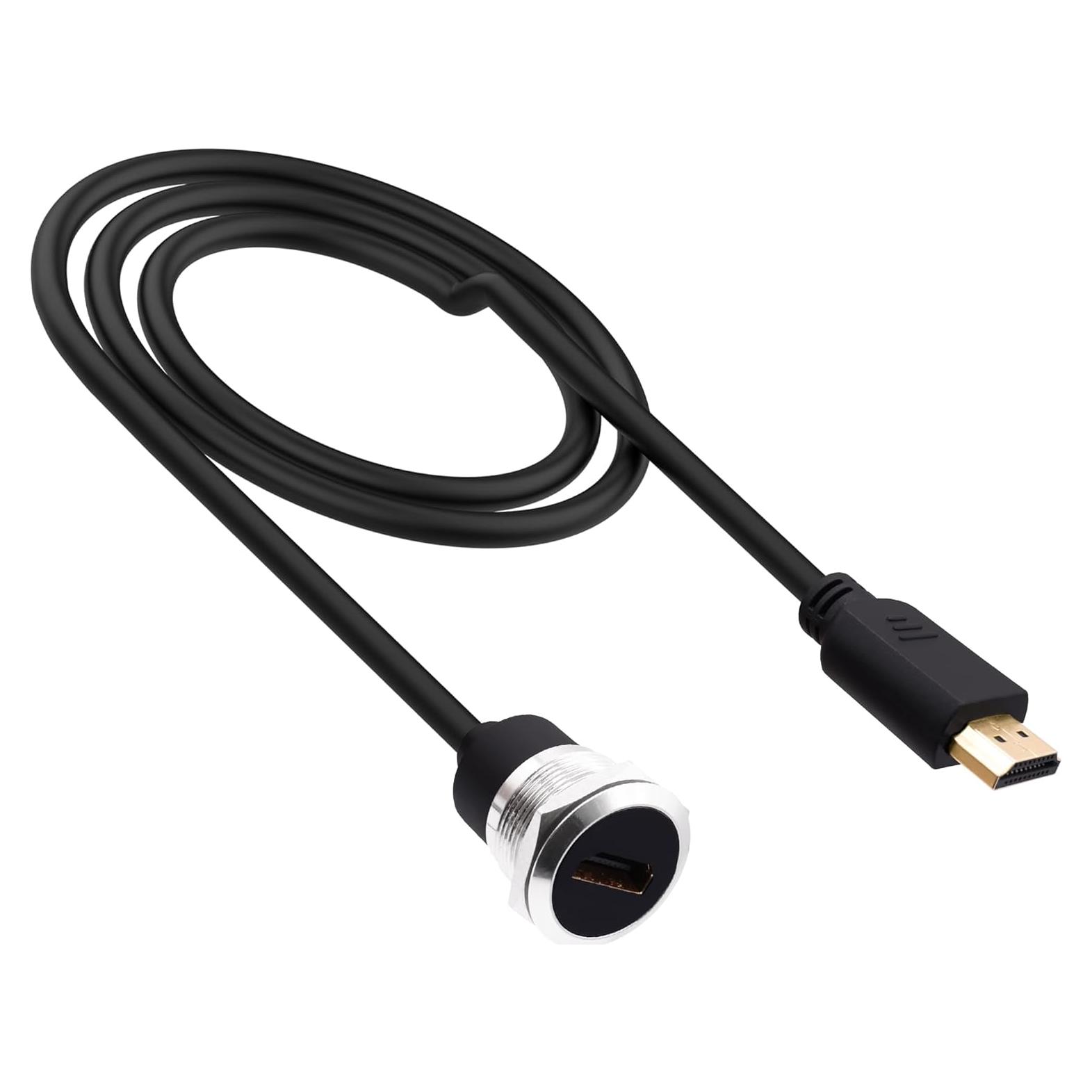 Cable HDMI de Montaje en Panel 1M HUAXU - Extensión Macho a Hembra