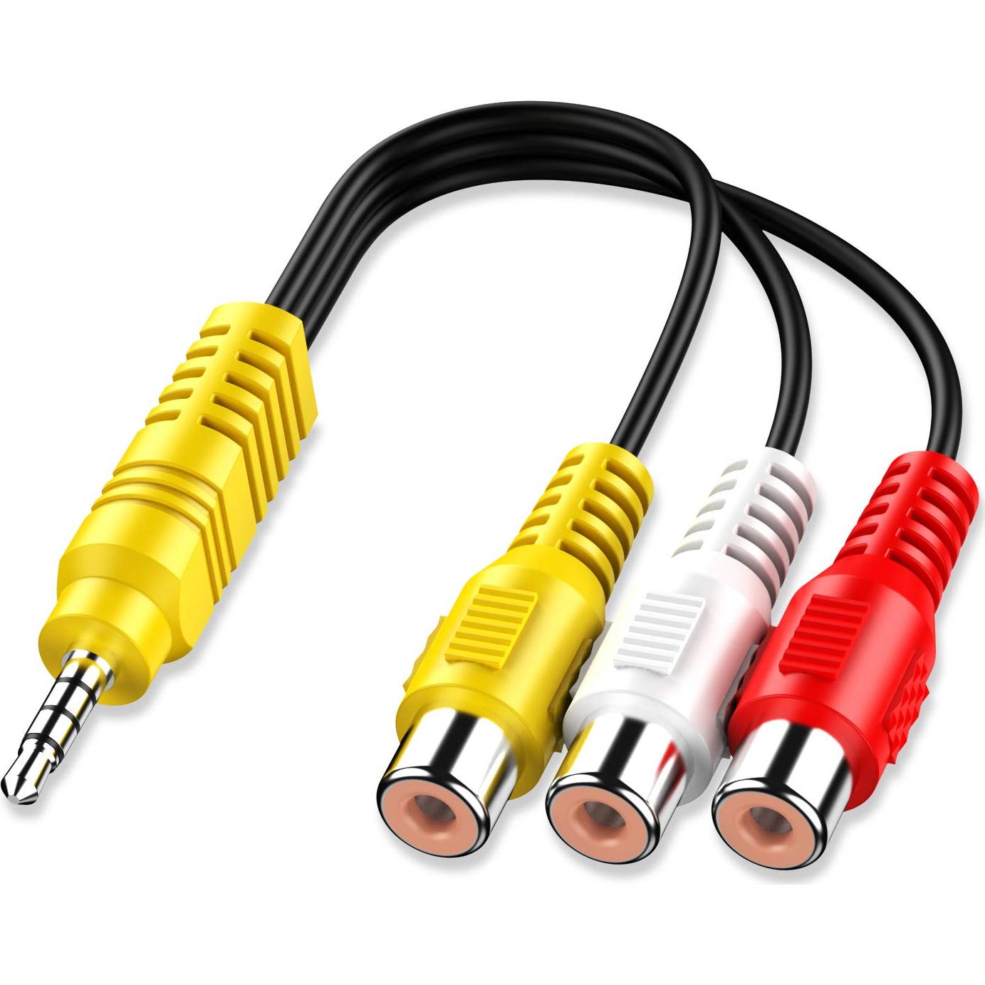 Cable Adaptador AV 3.5mm a 3 RCA CBF para TV TCL 23cm