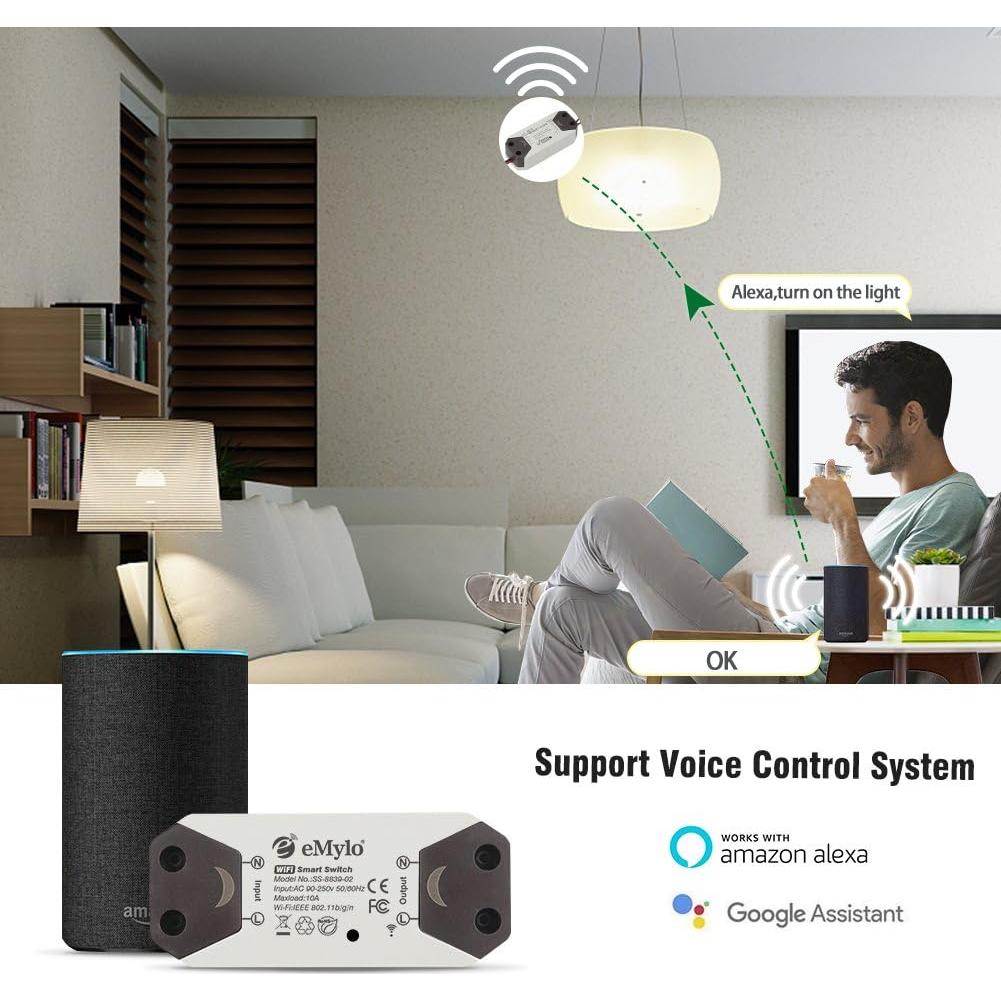 Interruptor WiFi Inteligente eMylo 4 Paquetes Control Remoto