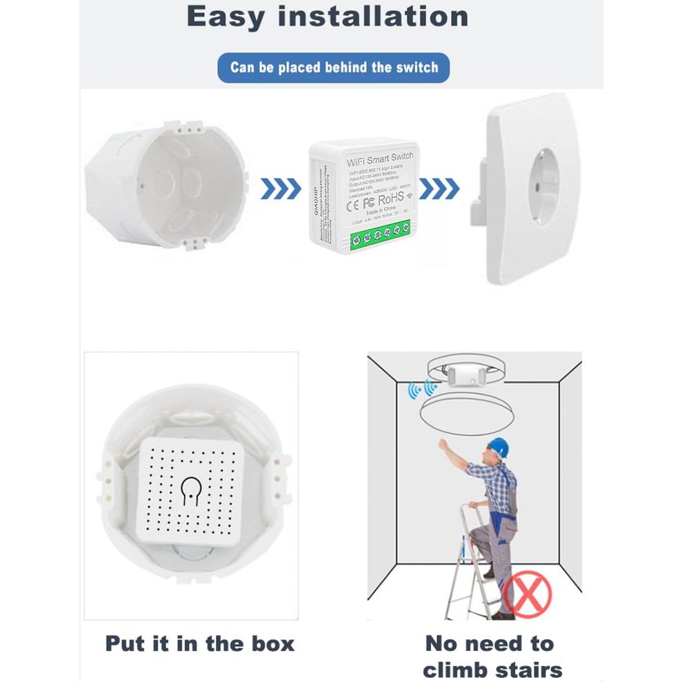 Módulo Relé Inteligente WiFi 16A QIACHIP - Control Remoto Ewelink