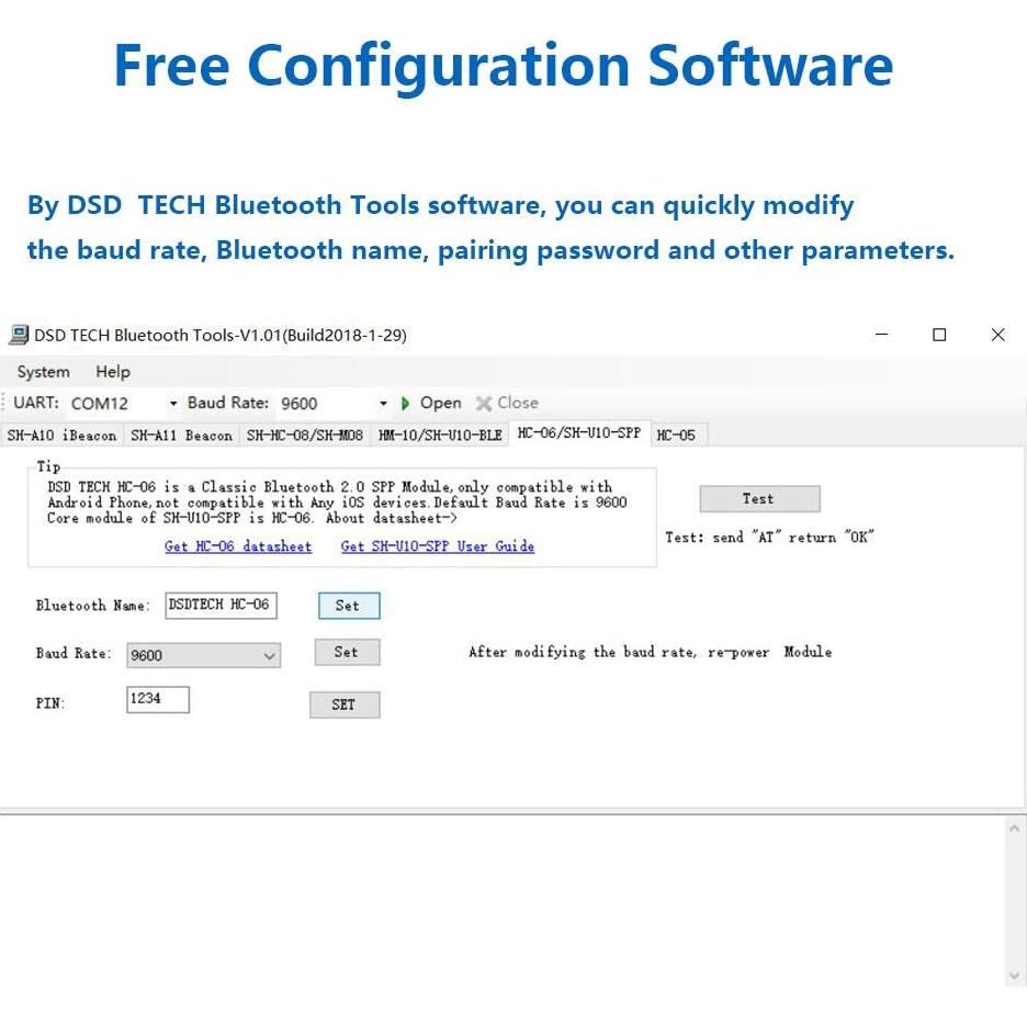 Módulo Bluetooth DSD TECH HC-06 Inalámbrico 2.0 SPP