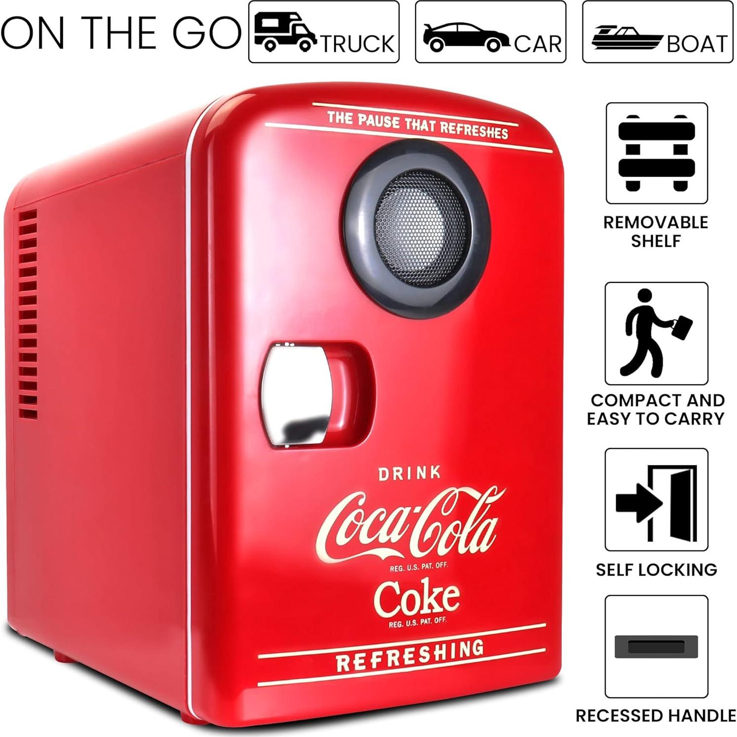 Mini Refrigerador Koolatron Bluetooth 4L Portátil Rojo