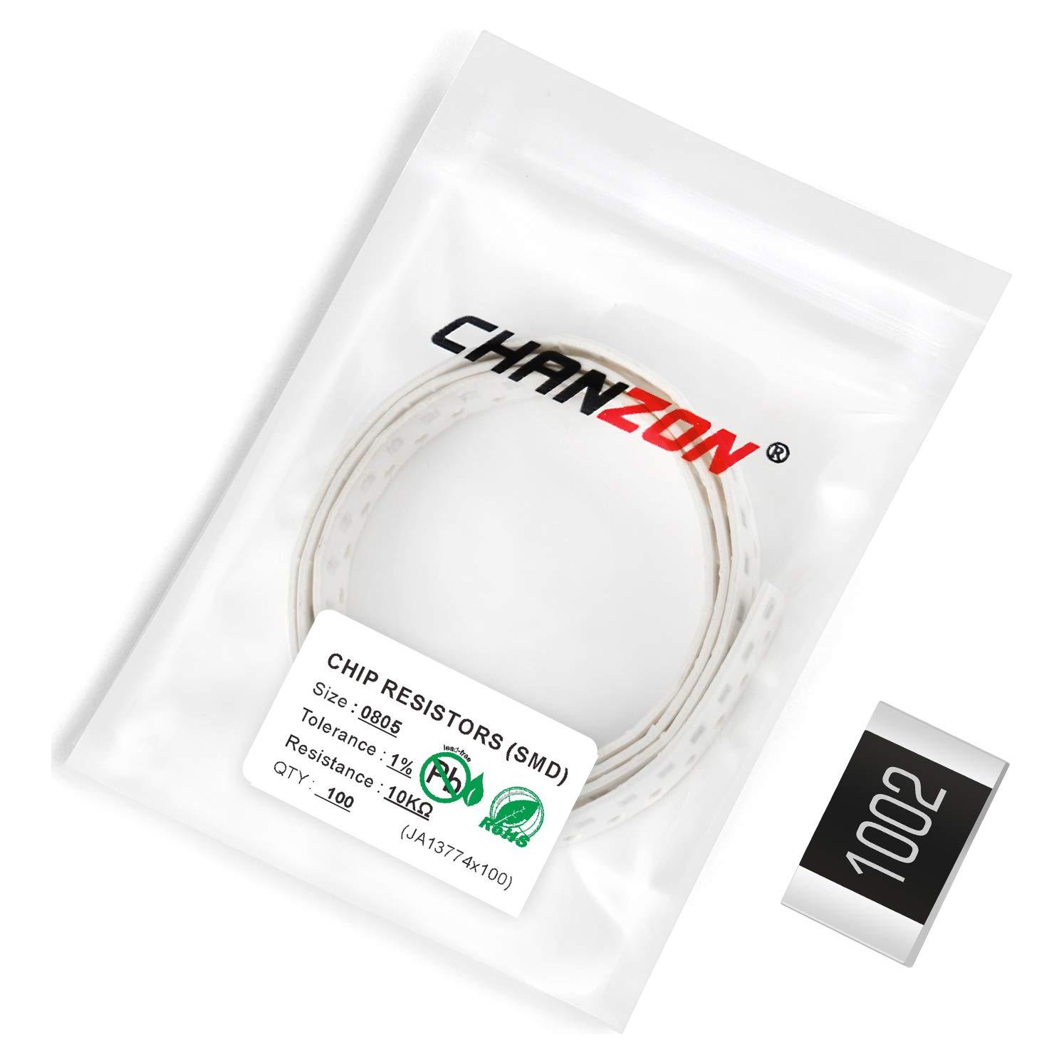 Resistores SMD 0805 Chanzon 10K ohm 100 Piezas 1% Tolerancia