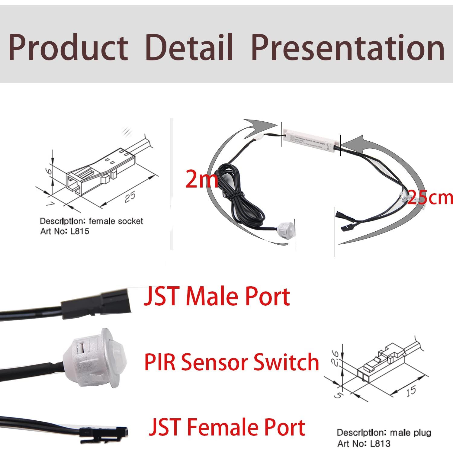Interruptor de Luz LED con Sensor de Movimiento VST IH01 12V-24V