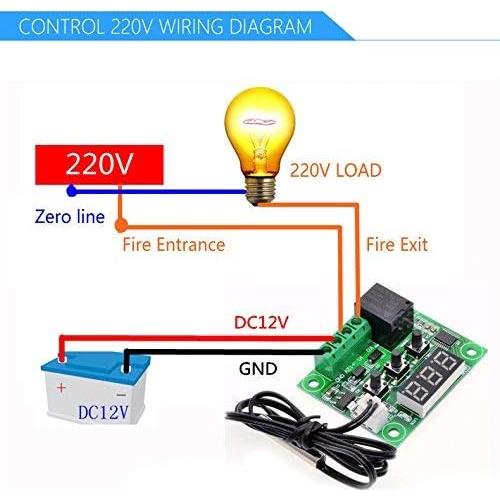 Termostato Digital HiLetgo W1209 12V Control Temperatura -50 a 110°C
