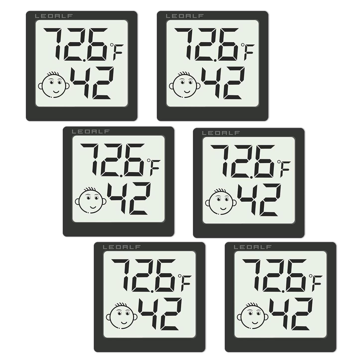 Higrómetro Digital LEOALF Paquete de 6 Termómetros 14.81x9.70cm