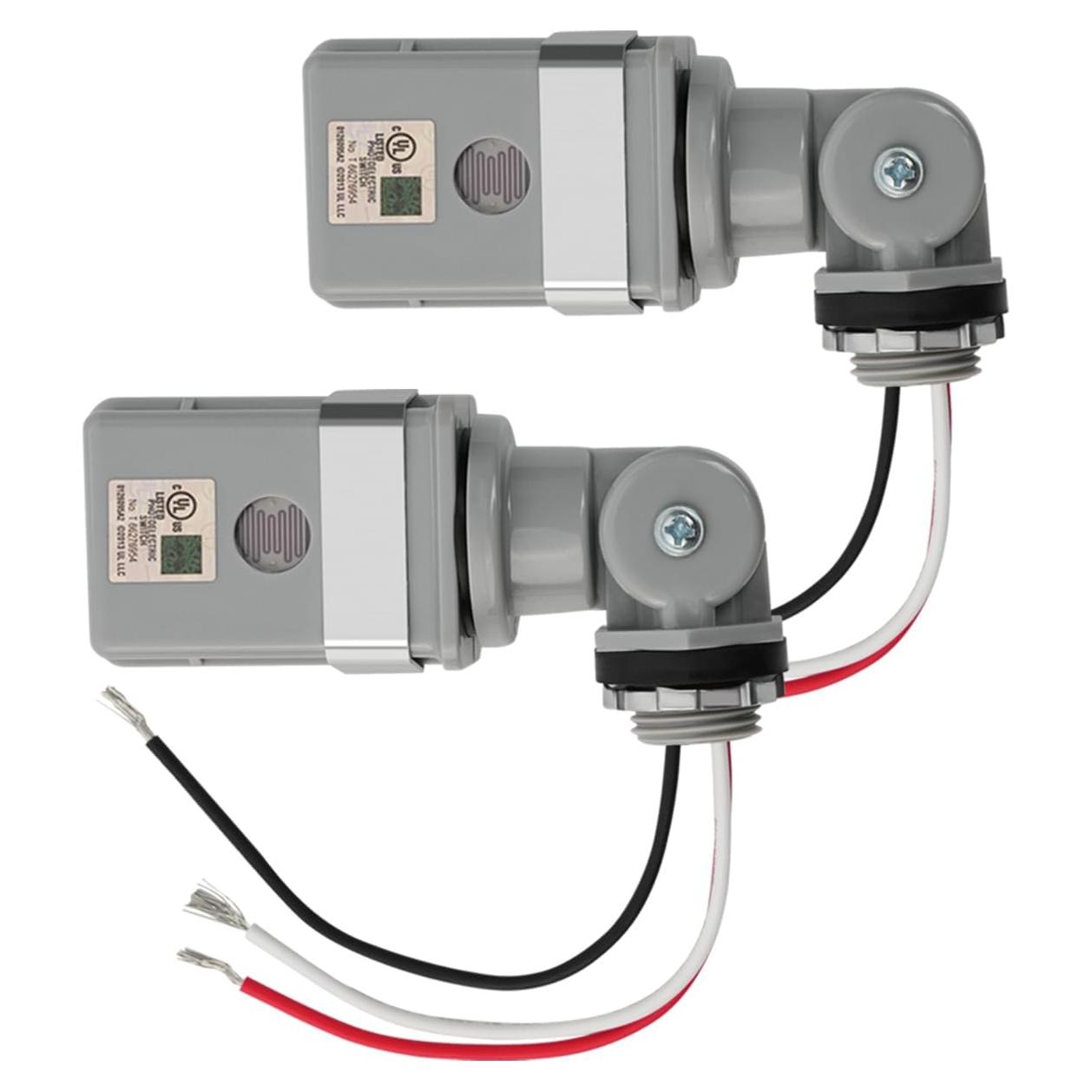 Paquete de 2 Sensores Fotocélula IP54 RAWILL para Luces Exteriores