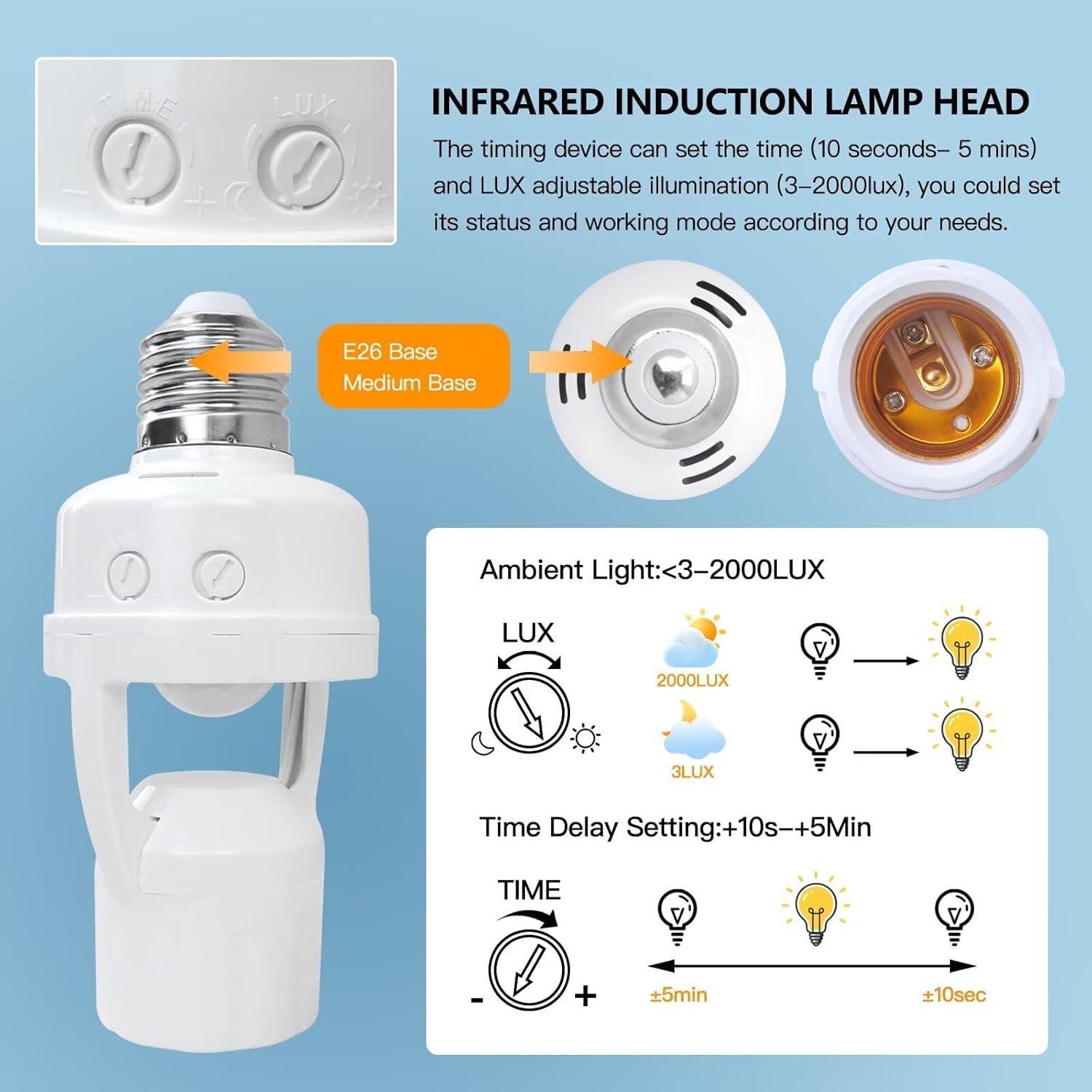 Adaptador de Luz con Sensor de Movimiento YTXXDEUS E26/E27