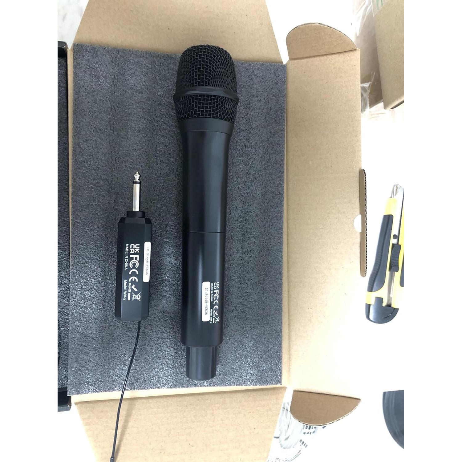 Micrófono Inalámbrico UHF PROZOR Doble de Mano Recargable