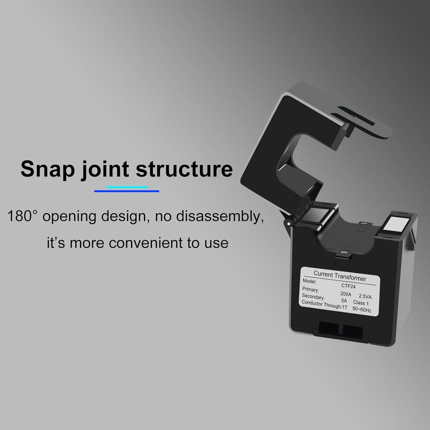 Transformador de Corriente Dividido Elenzk 200A 24mm Precisión 1.0