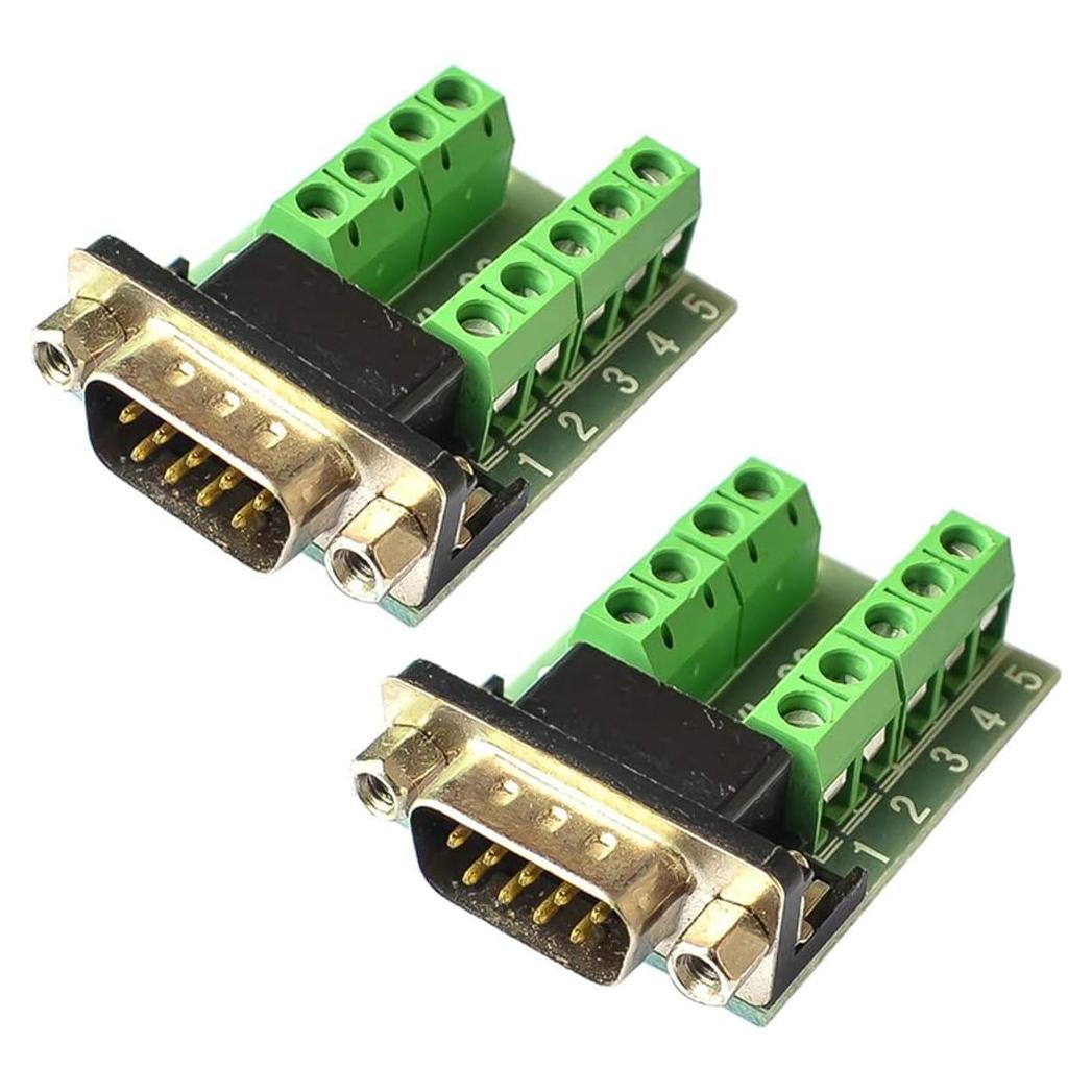 Adaptador DB9 Macho RS232 a Terminal HiLetgo - 2 Piezas
