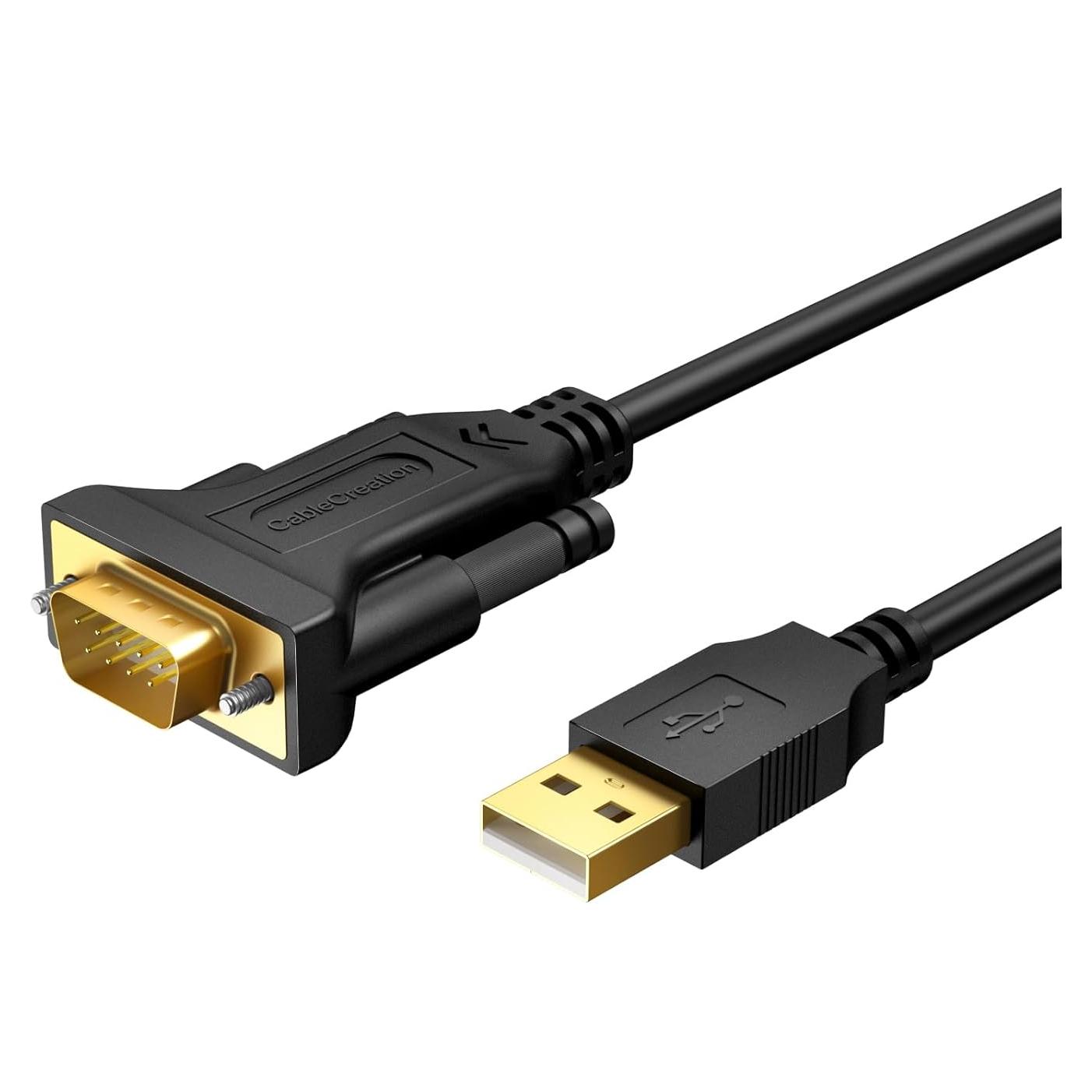 Cable USB a RS232 CableCreation 0.91m DB9 Macho - Paquete de 3