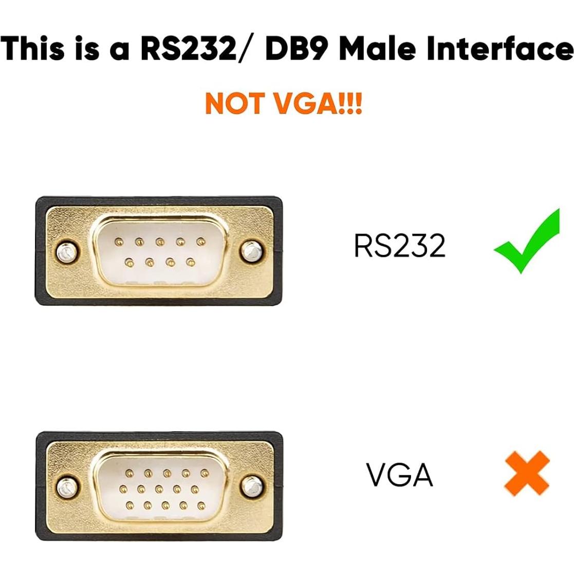 Cable USB a RS232 CableCreation 0.91m DB9 Macho - Paquete de 3