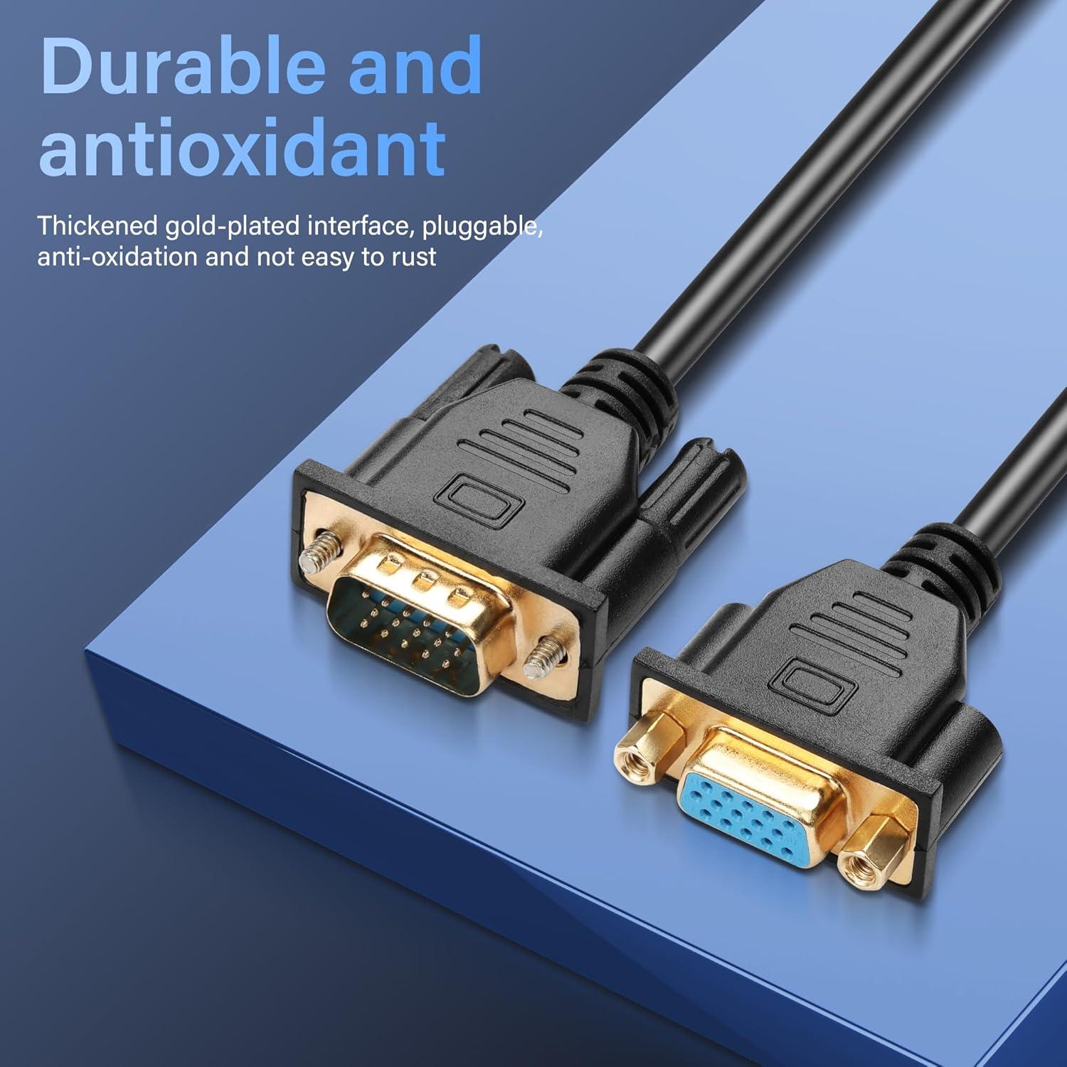 Cable VGA Extensión 1.5M PNGKNYOCN 1080P Full HD Macho a Hembra