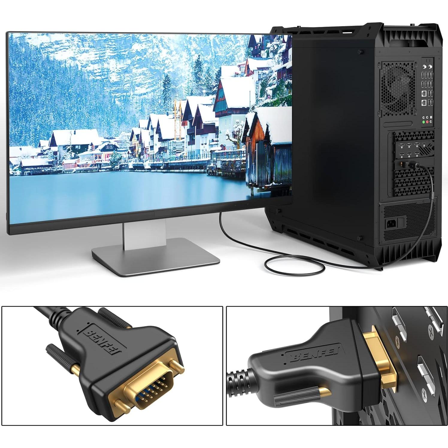 Cable VGA a VGA Benfei 1.83m Macho a Macho con Ferritas