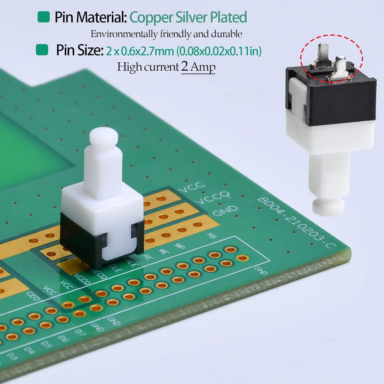 Interruptor Momentáneo 2A ZGSZJHF 8x8mm 25 Piezas