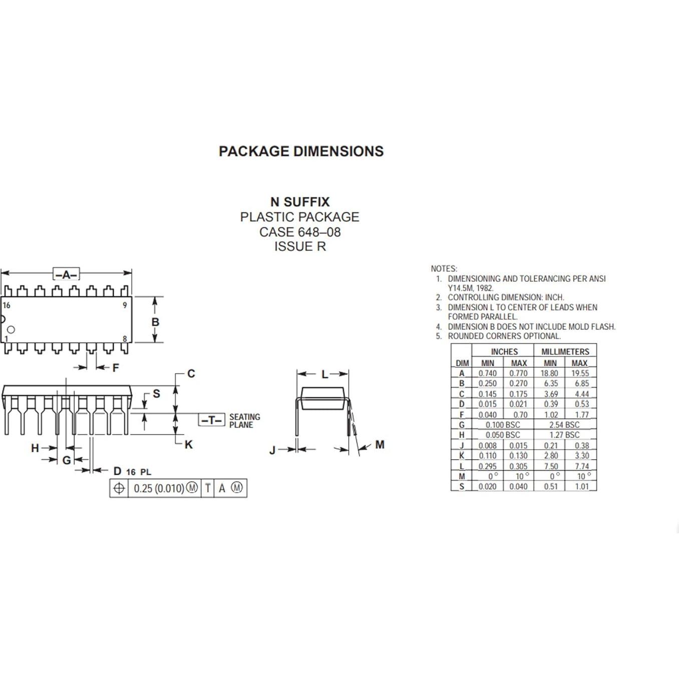 10 Piezas Decodificador BCD a 7 Segmentos SN74LS47N 16 Pines