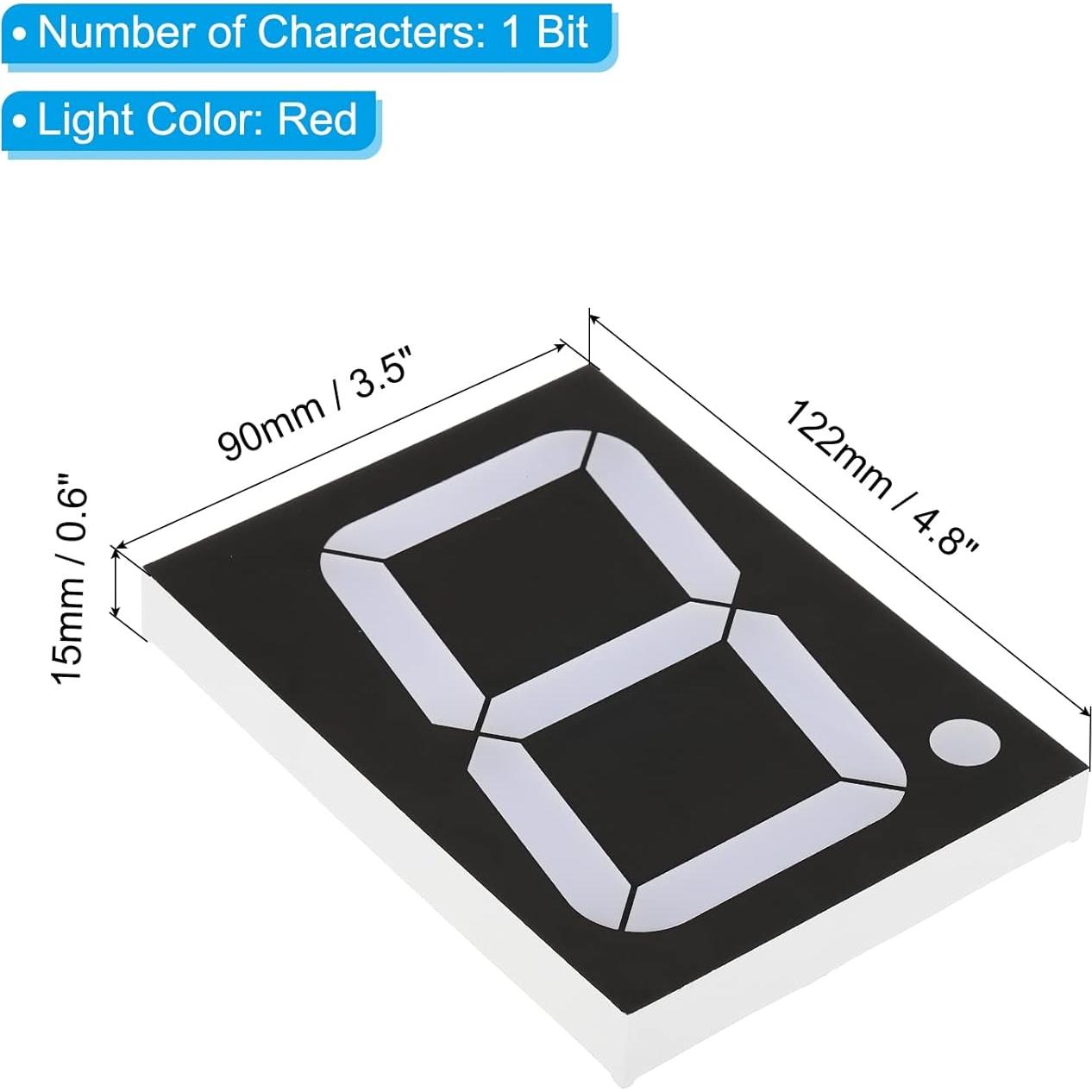 Tubo LED Digital 7 Segmentos PATIKIL 10 Pines 7.2V Rojo 4"