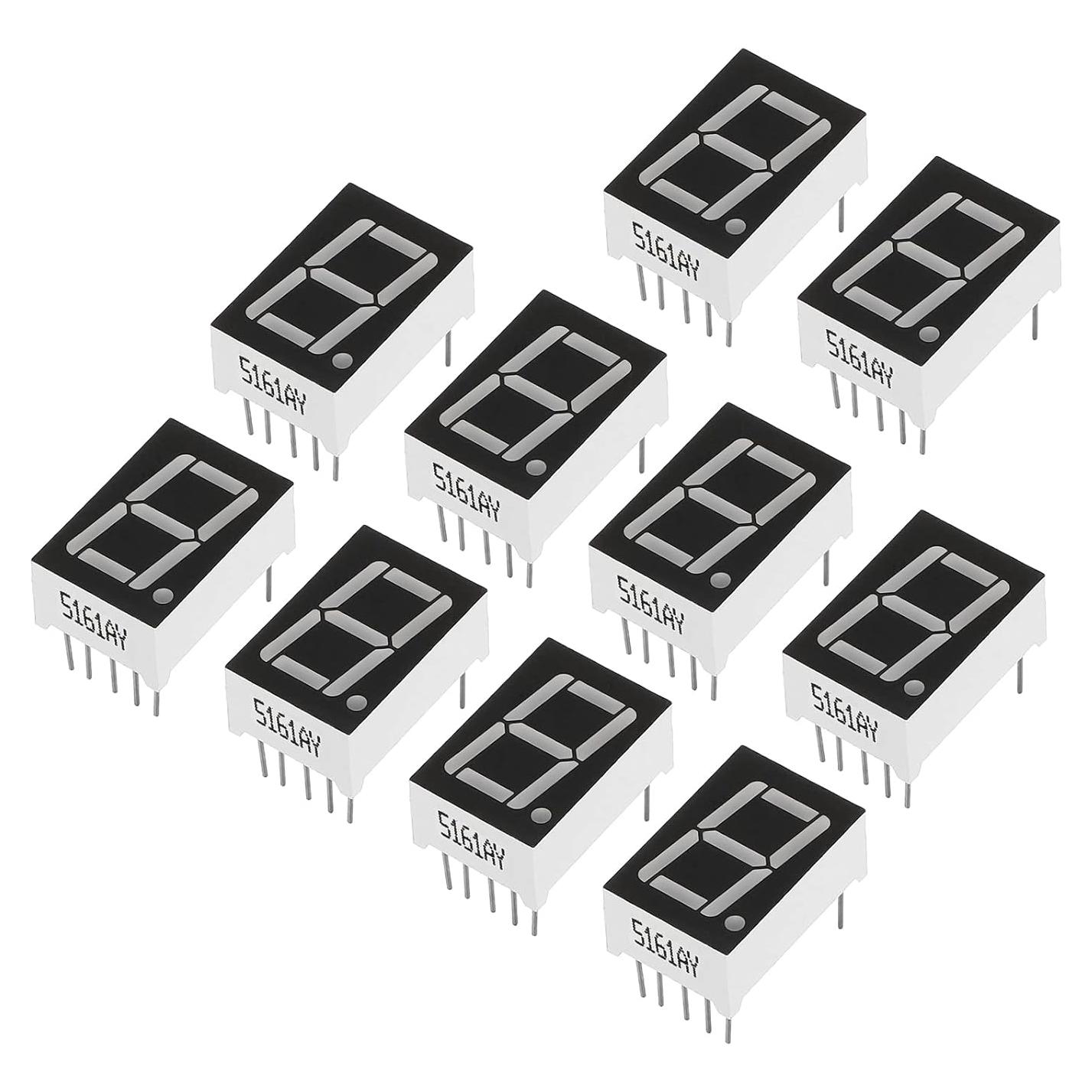 Tubo Digital LED Amarillo PATIKIL 10 Piezas 1 Bit 2.1V