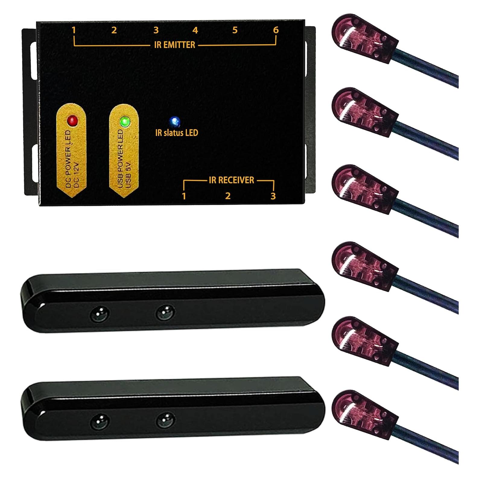 Kit Repetidor IR SONLN 6 Emisores 2 Receptores 30.48m