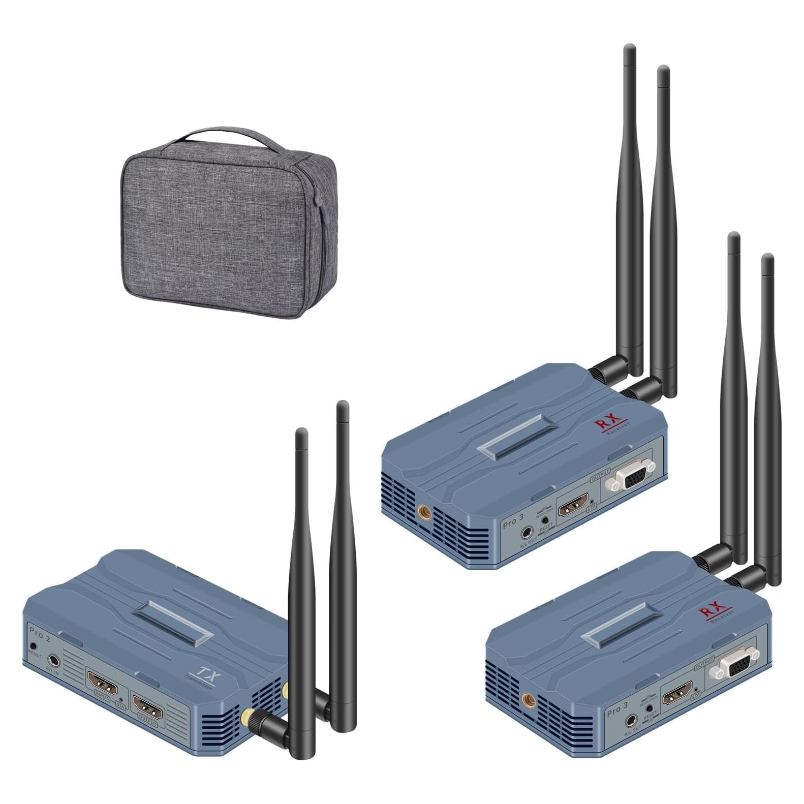 Transmisor y Receptor HDMI Inalámbrico 4K 1TX 2RX 250M