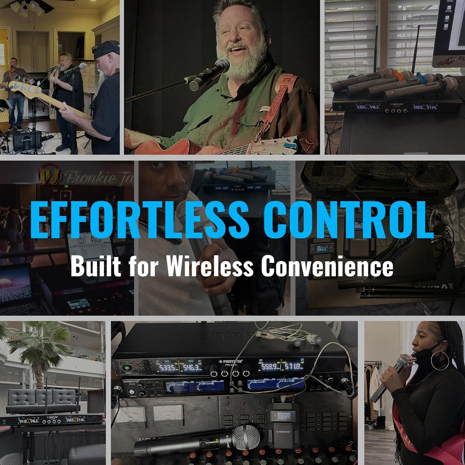 Sistema de Micrófono Inalámbrico Phenyx Pro PTU-5200, 4 Canales