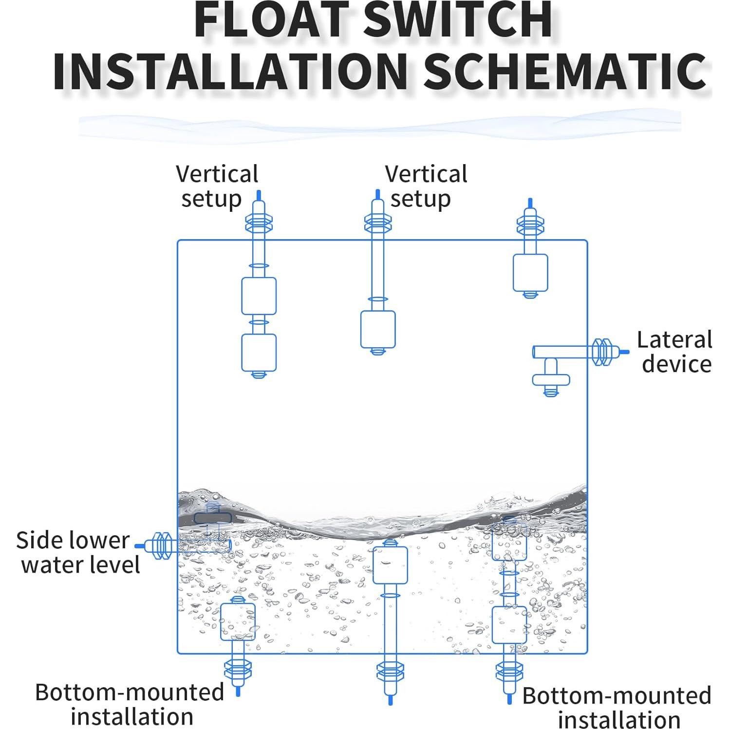Sensor de nivel de agua FOCMKEAS 118mm Flotador PP Blanco