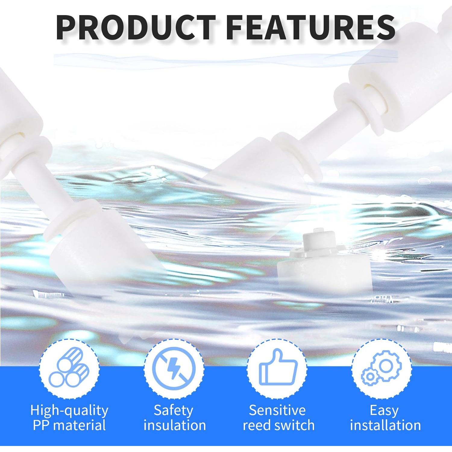 Sensor de nivel de agua FOCMKEAS 118mm Flotador PP Blanco