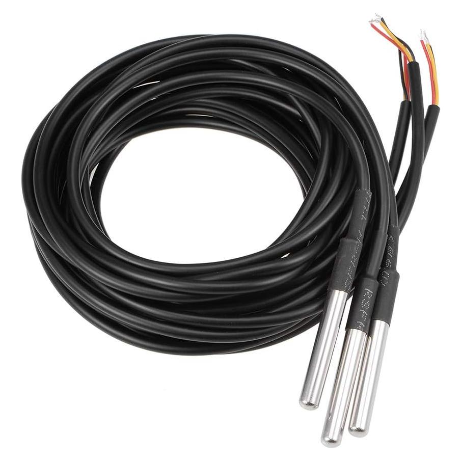 Sensor de Temperatura Digital Impermeable uxcell DS18B20 2M - 3 Piezas