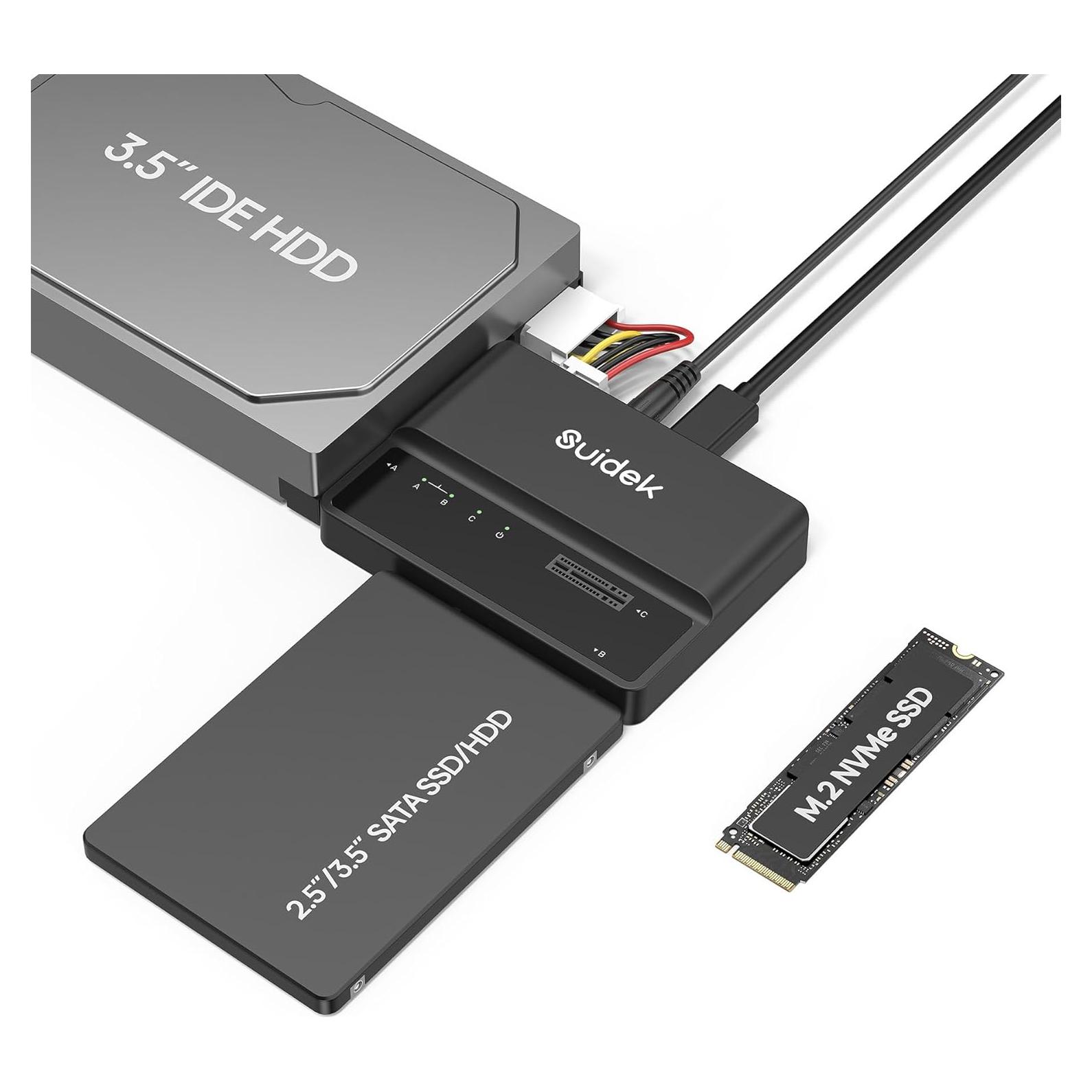 Adaptador USB-C M.2 a SATA/IDE SUIDEK 10Gbps Sin Herramientas