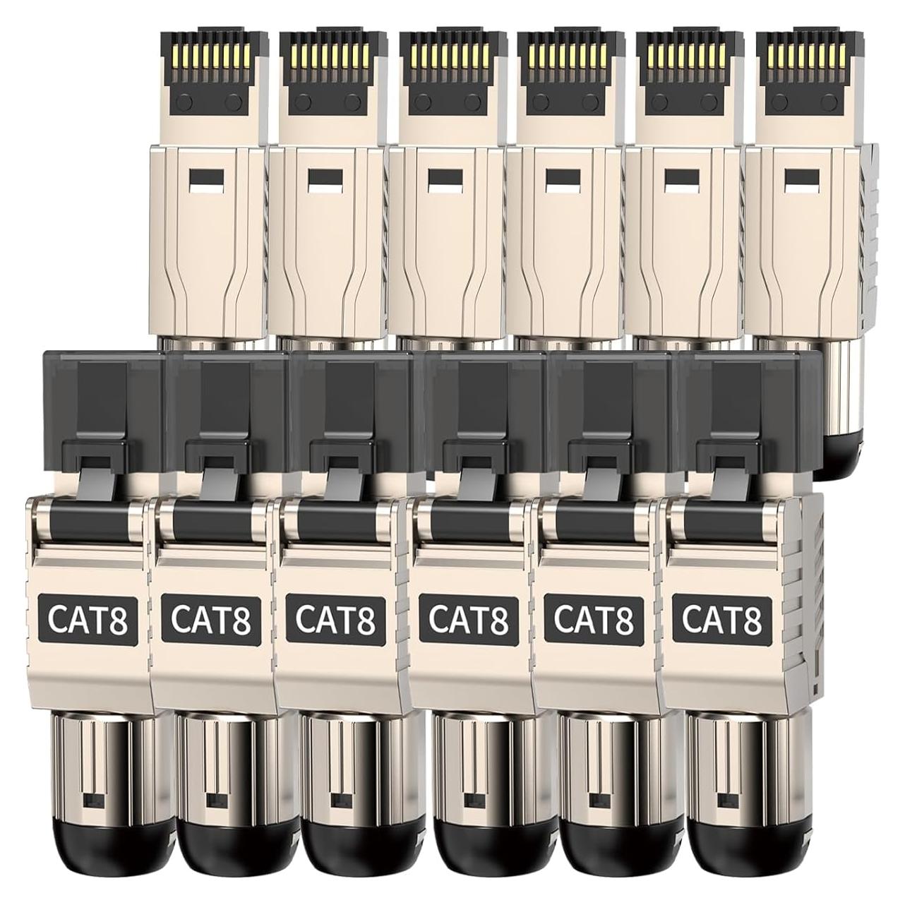 Conectores RJ45 Cat 8 ZOERAX Paquete de 12 Apantallados