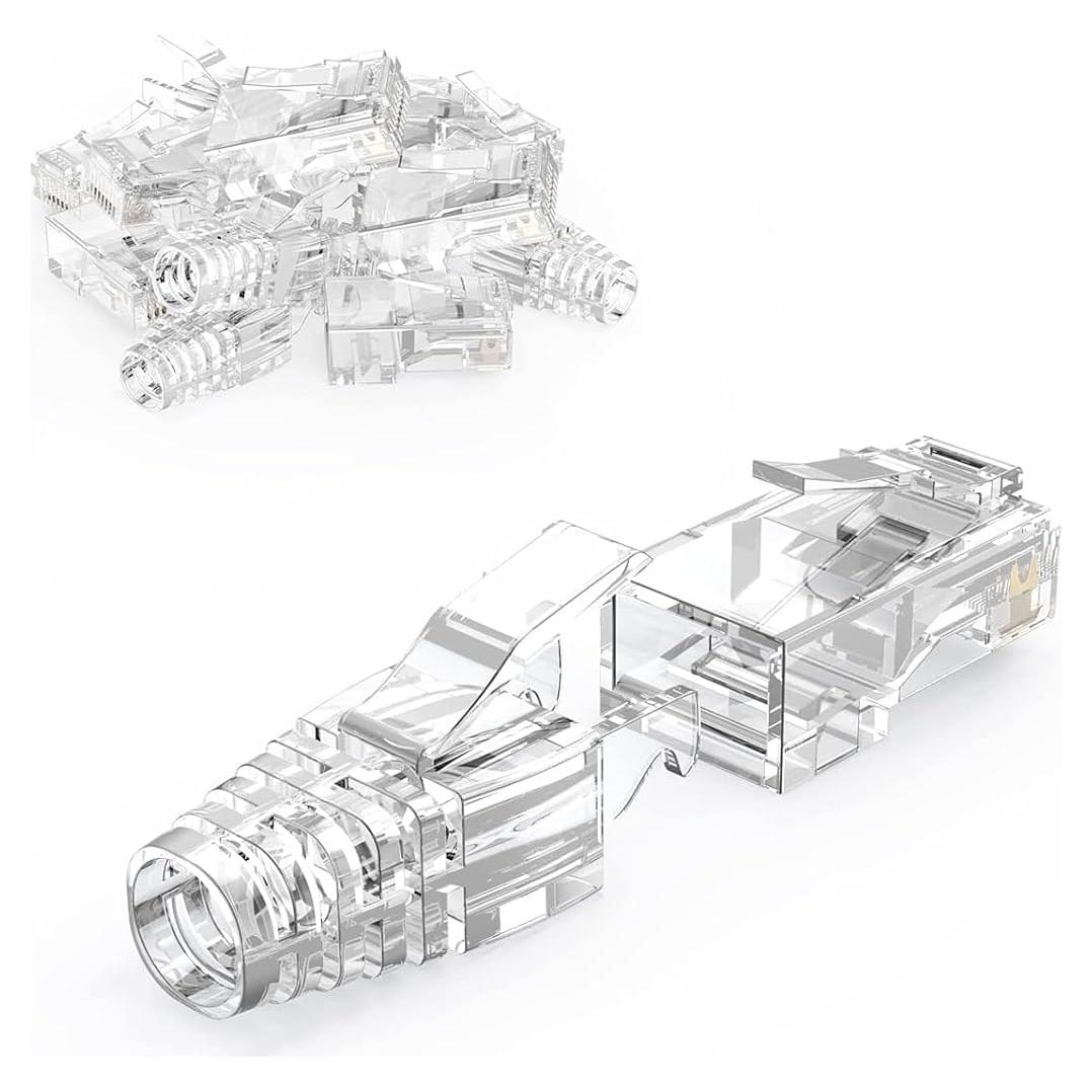 Conectores RJ45 CableCreation Cat6 50 Piezas con Botas Alivio