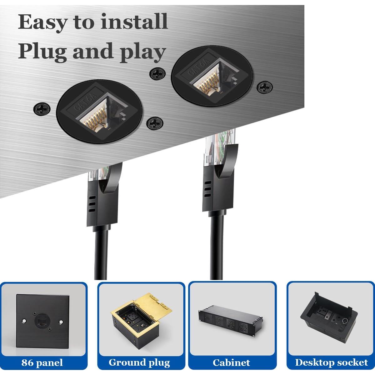 Conector de Montaje en Panel RJ45 Hembrado CAT6A PENGLIN 10PCS