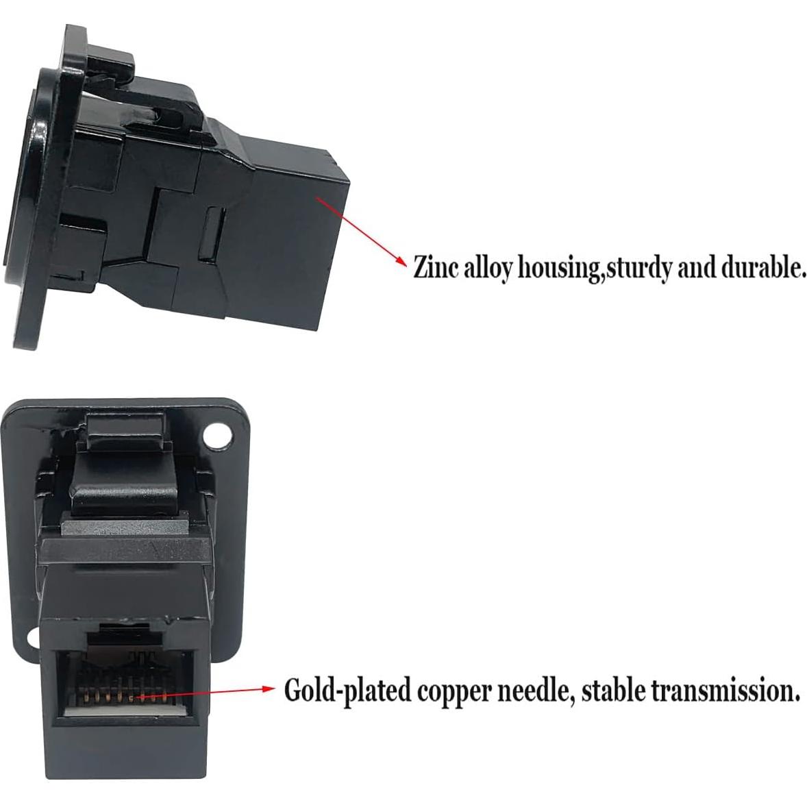 Conector de Montaje en Panel RJ45 Hembrado CAT6A PENGLIN 10PCS