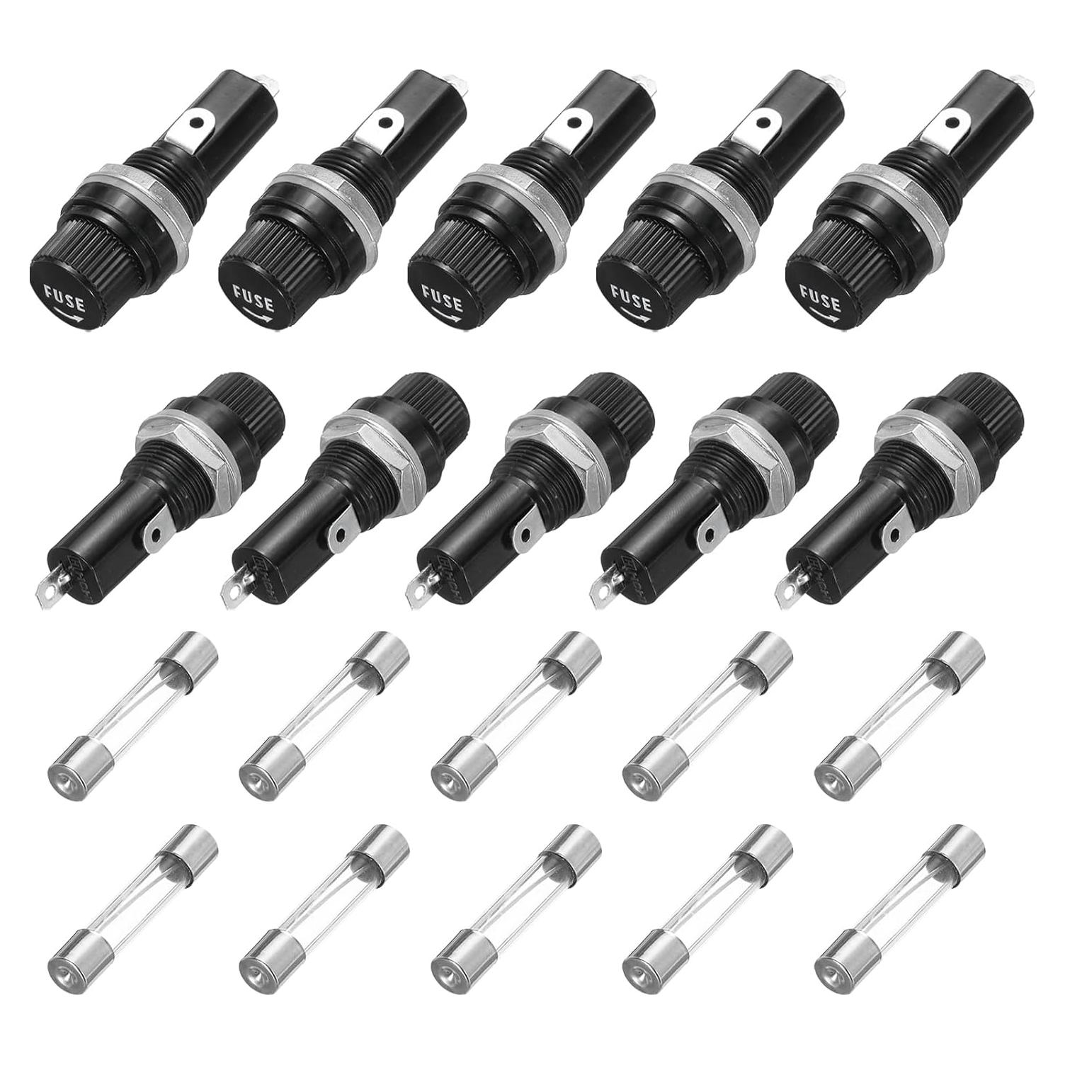 Soportes de Fusibles Montados en Panel uxcell 20A 250V 10 Pcs