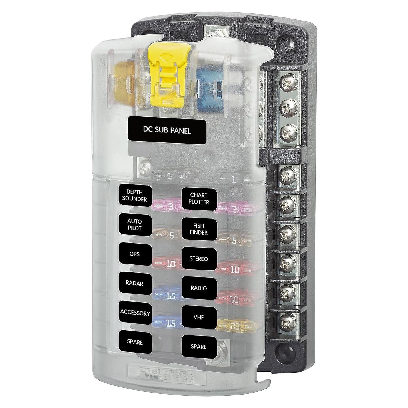 Bloque de Fusibles Blue Sea Systems 5026 12 Circuitos 100A