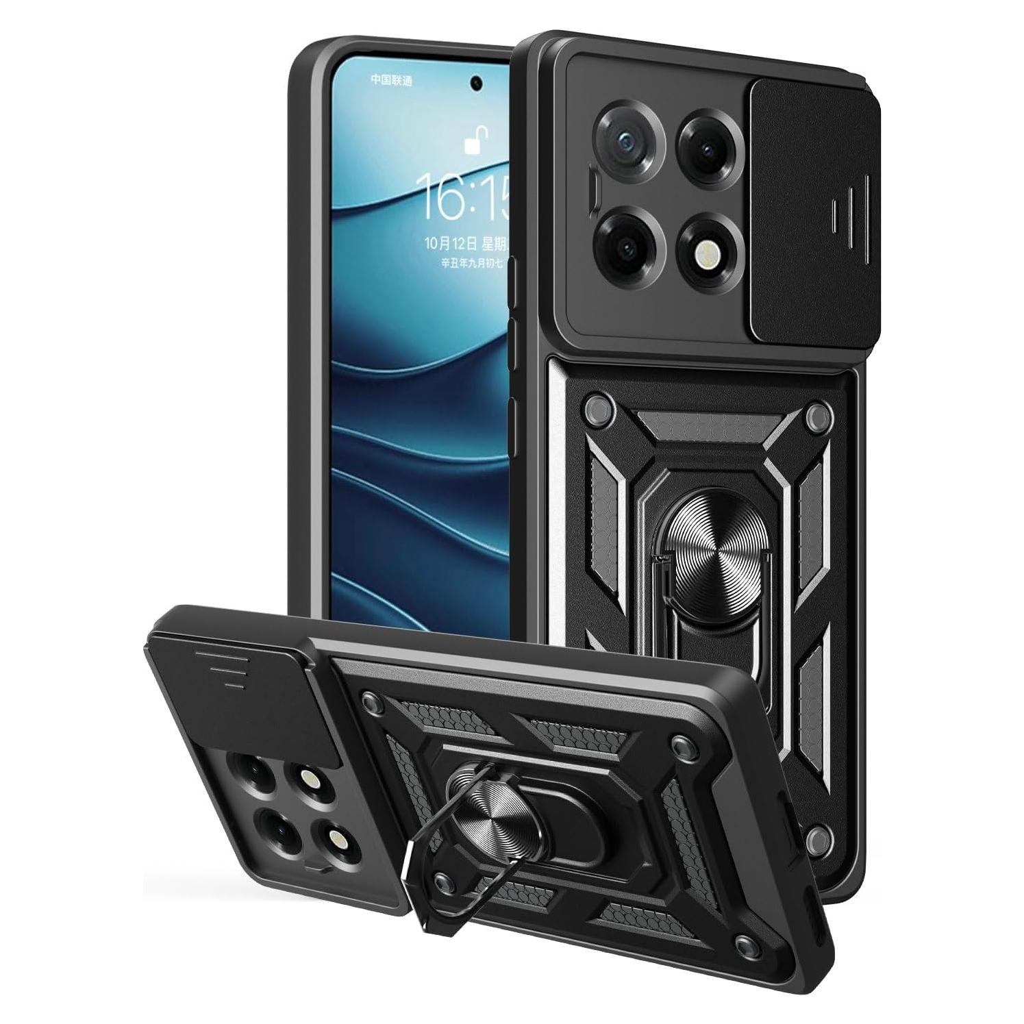 Compatible with Honor X5b Case Cover,with Slide Camera Lens Cover Compatible with Honor X5b Plus GFY-LX2P / X5b GFY-LX2 Case Black