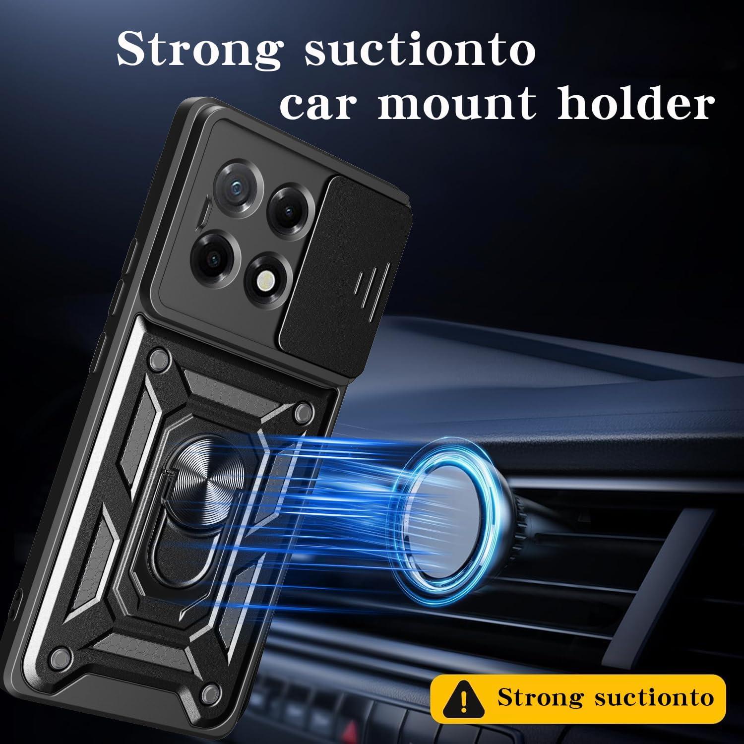 Compatible with Honor X5b Case Cover,with Slide Camera Lens Cover Compatible with Honor X5b Plus GFY-LX2P / X5b GFY-LX2 Case Black