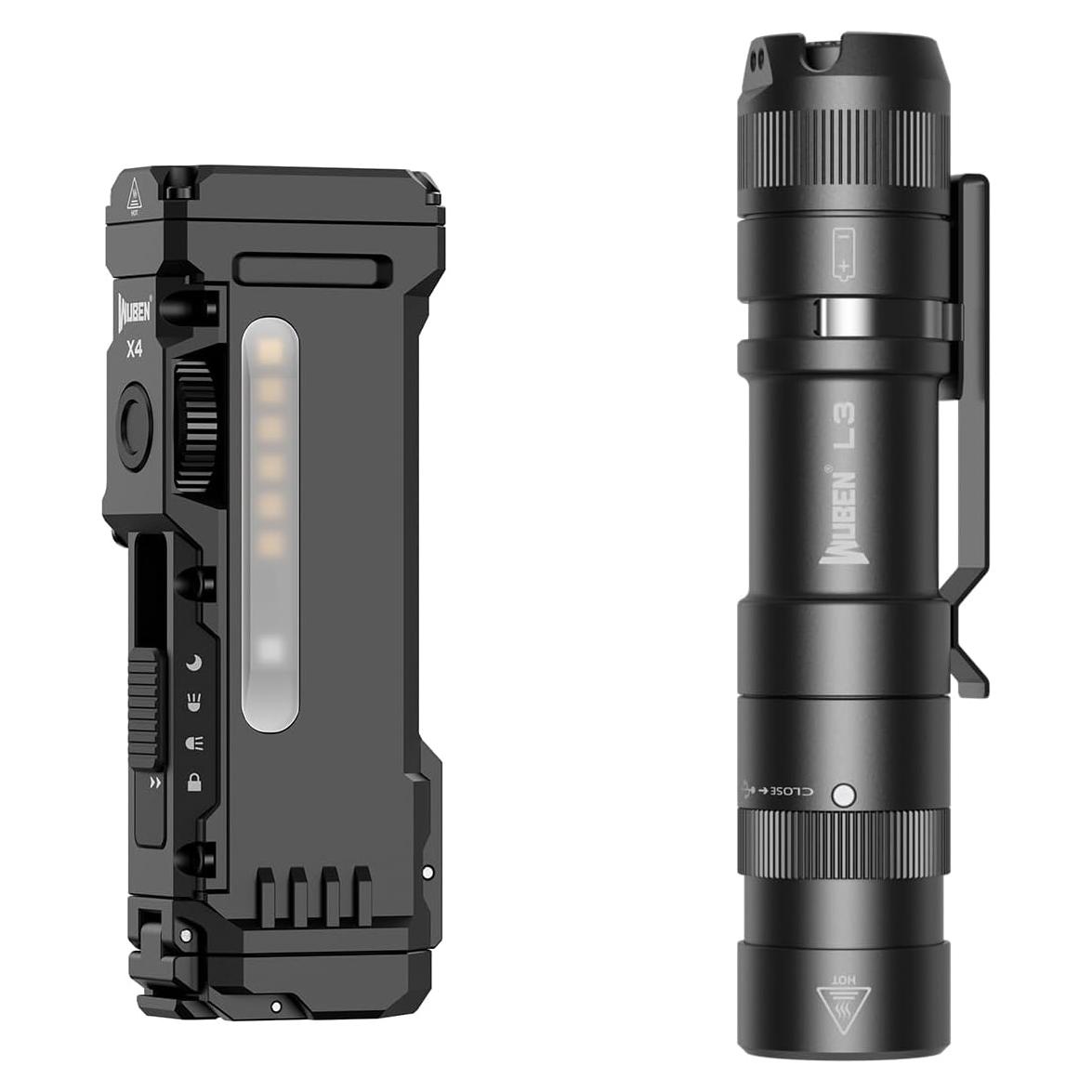 Linterna EDC WUBEN X4 3000 Lúmenes USB-C Resistente al Agua