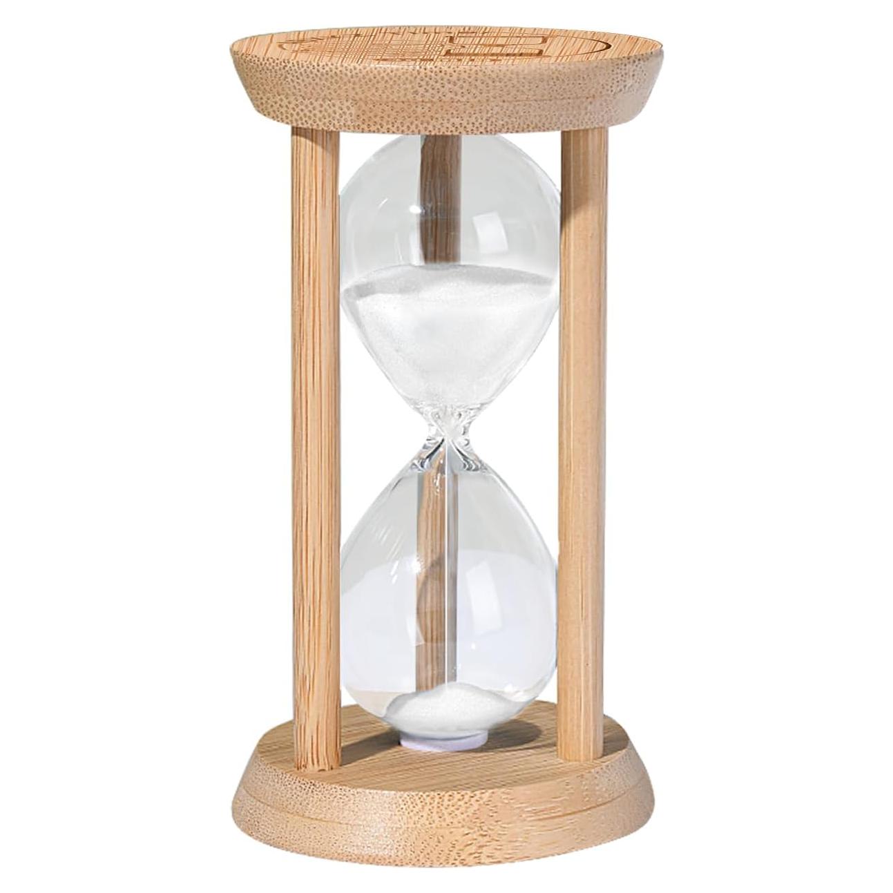Reloj de Arena de Madera ABXKZ 60 Minutos Blanco Decorativo
