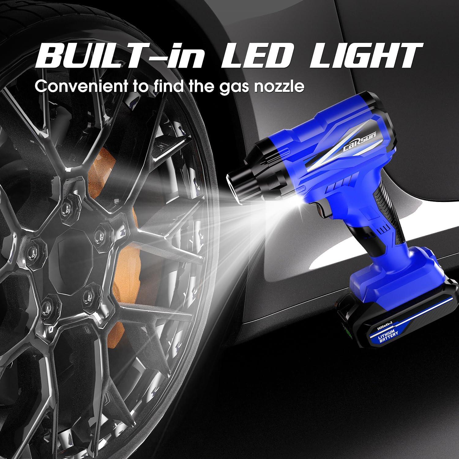 Inflador de Neumáticos Inalámbrico CARSUN T1811 150 PSI Azul