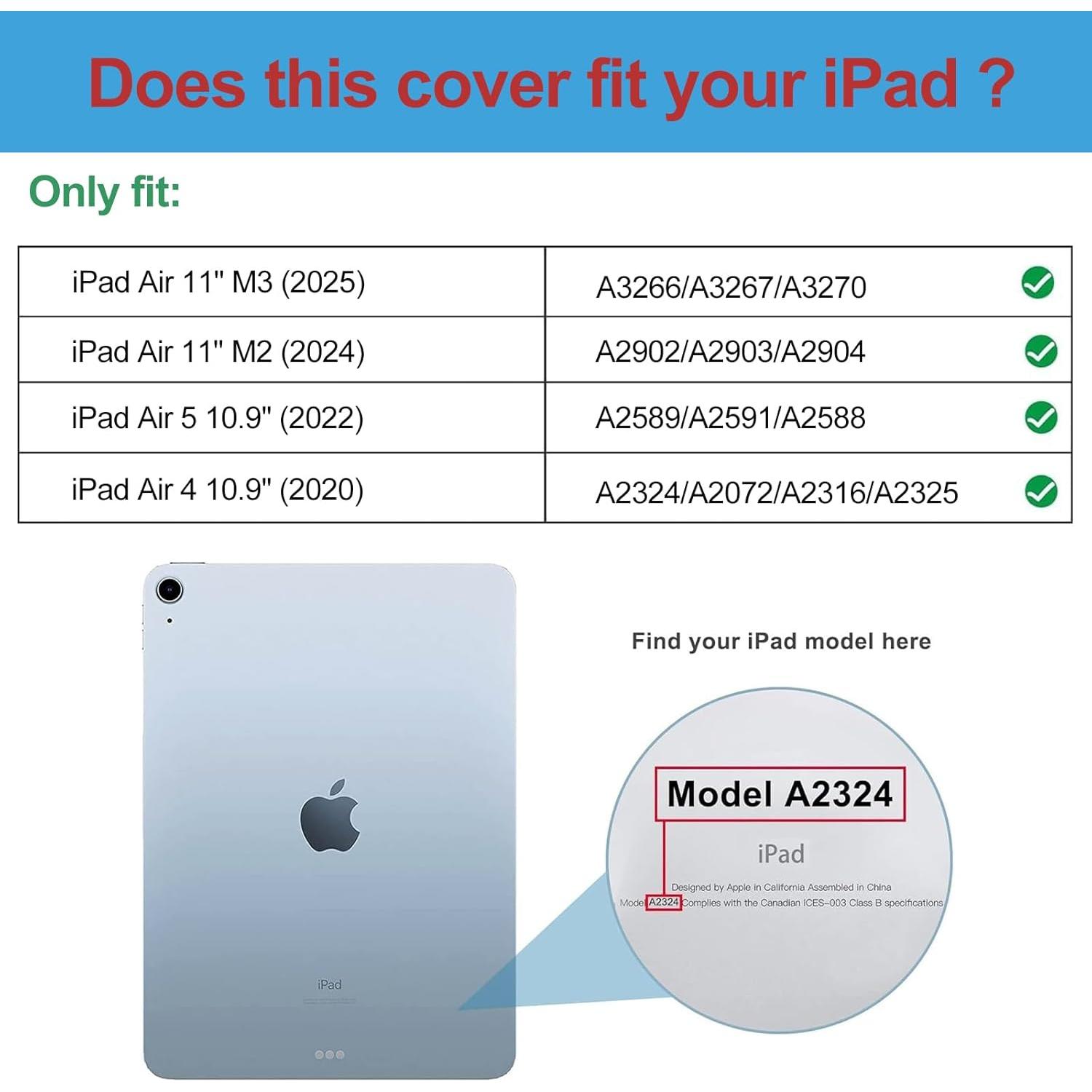 Funda Protectora ProCase para iPad Air 11" M3 M2 2024-2025 - Negro