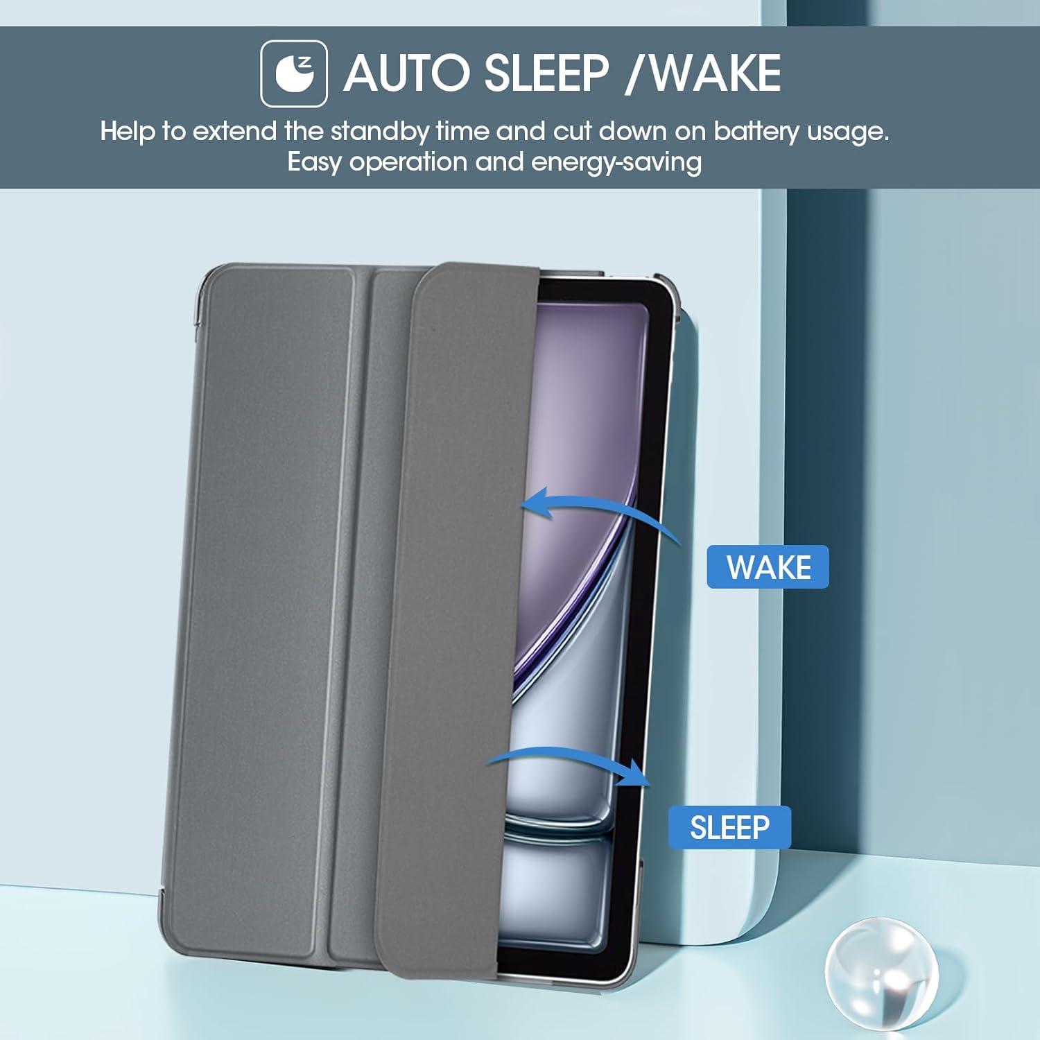 Funda ProCase para iPad Air 13" M3/M2 2024-2025, Gris