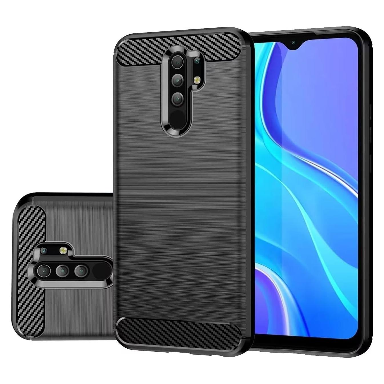 Funda TPU Fibra de Carbono para Xiaomi Redmi 9 Negra